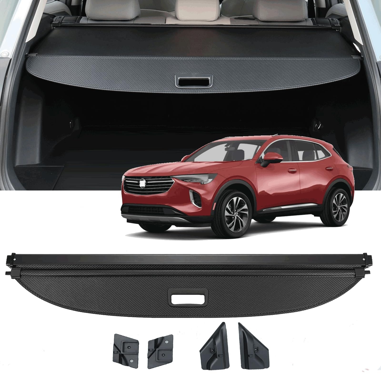 Cubierta de carga compatible con Buick Envision 2021-2023 - Cubierta de maletero retráctil trasero - Accesorios para la seguridad de la carga de Buick Envision 2021 2022 2023