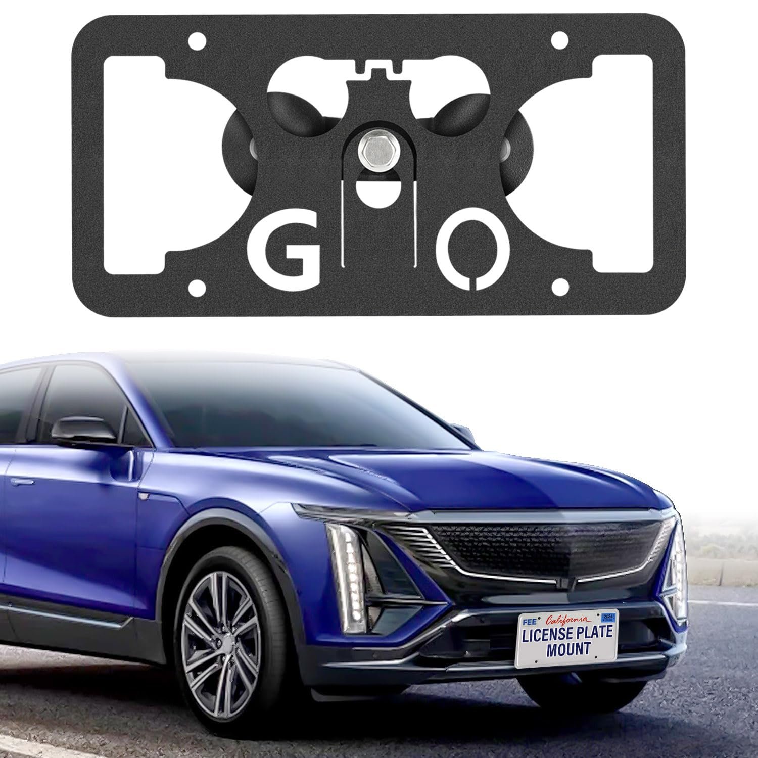 Kit de Montaje de Placa de Matrícula Delantera sin Taladro Compatible con Cadillac Lyriq 2023-2025, Kit de Montaje de Placa de Matrícula Delantera para Parachoques