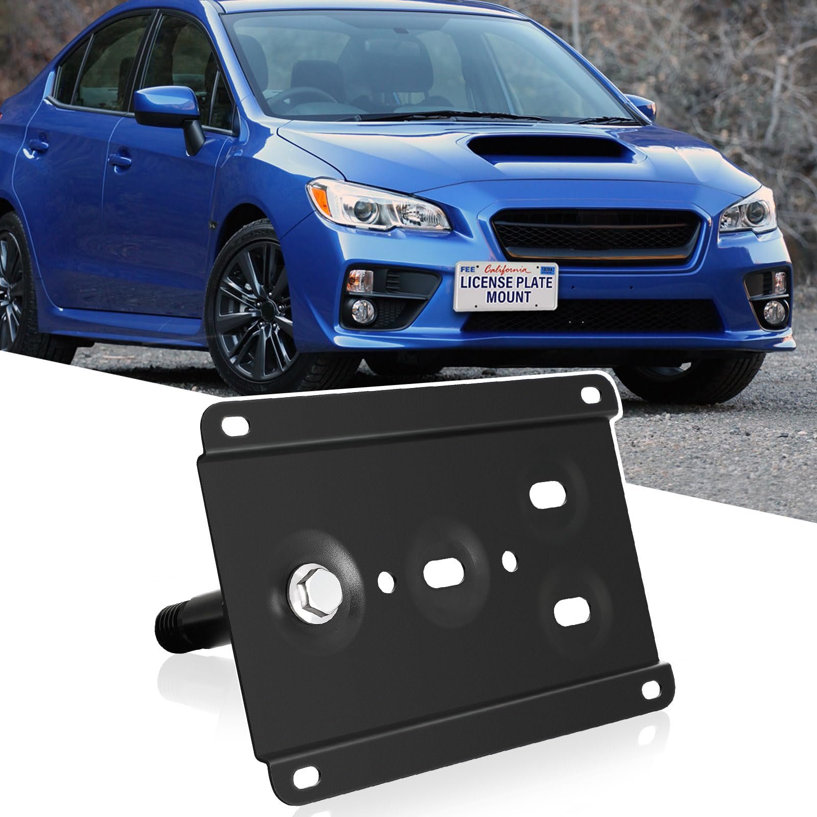 Soporte de Placa de Matrícula delantera JIAHCN New Tow Hook Compatible con Subaru WRX y WRX Sti 2008-2014 Sin taladrar Kit de montaje de placa de matrícula delantera Accesorios para coche