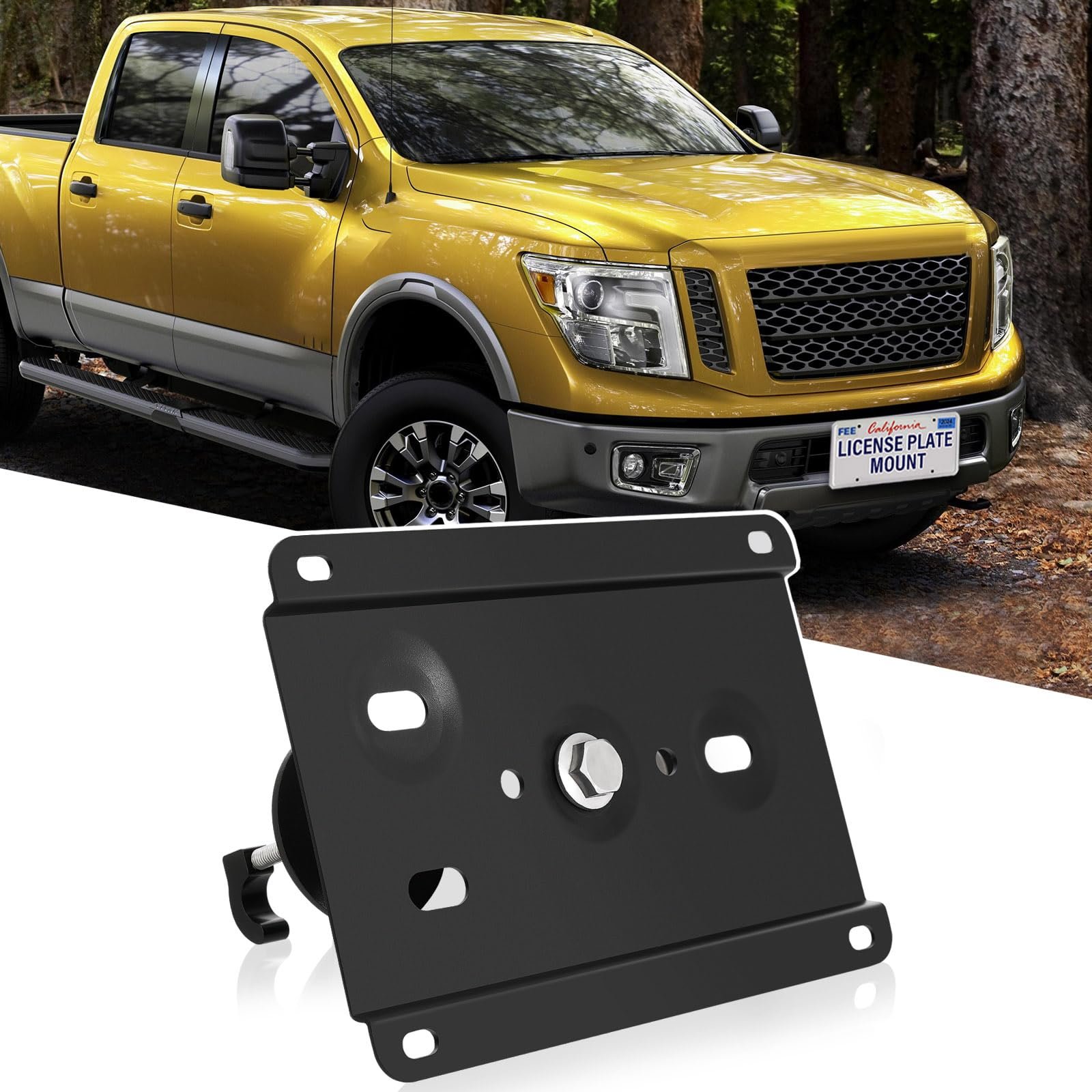 Soporte de Placa de Matrícula Delantera Sin Taladro Adaptador de Montaje de Gancho de Remolque Delantero de Coche Compatible con Nissan Altima 6th gen L34, Maxima 8th gen A36, Sentra 8th gen B18, Versa 2nd gen N18, Z RZ34