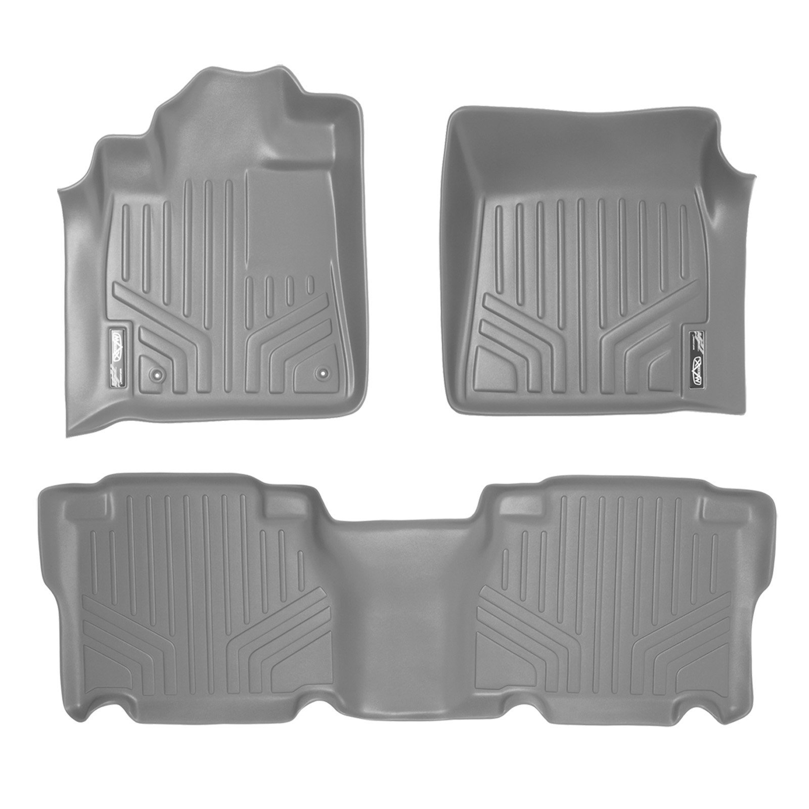 Juego de tapetes Maxliner de 2 filas color gris para Toyota Tundra CrewMax Cab 2007-2011