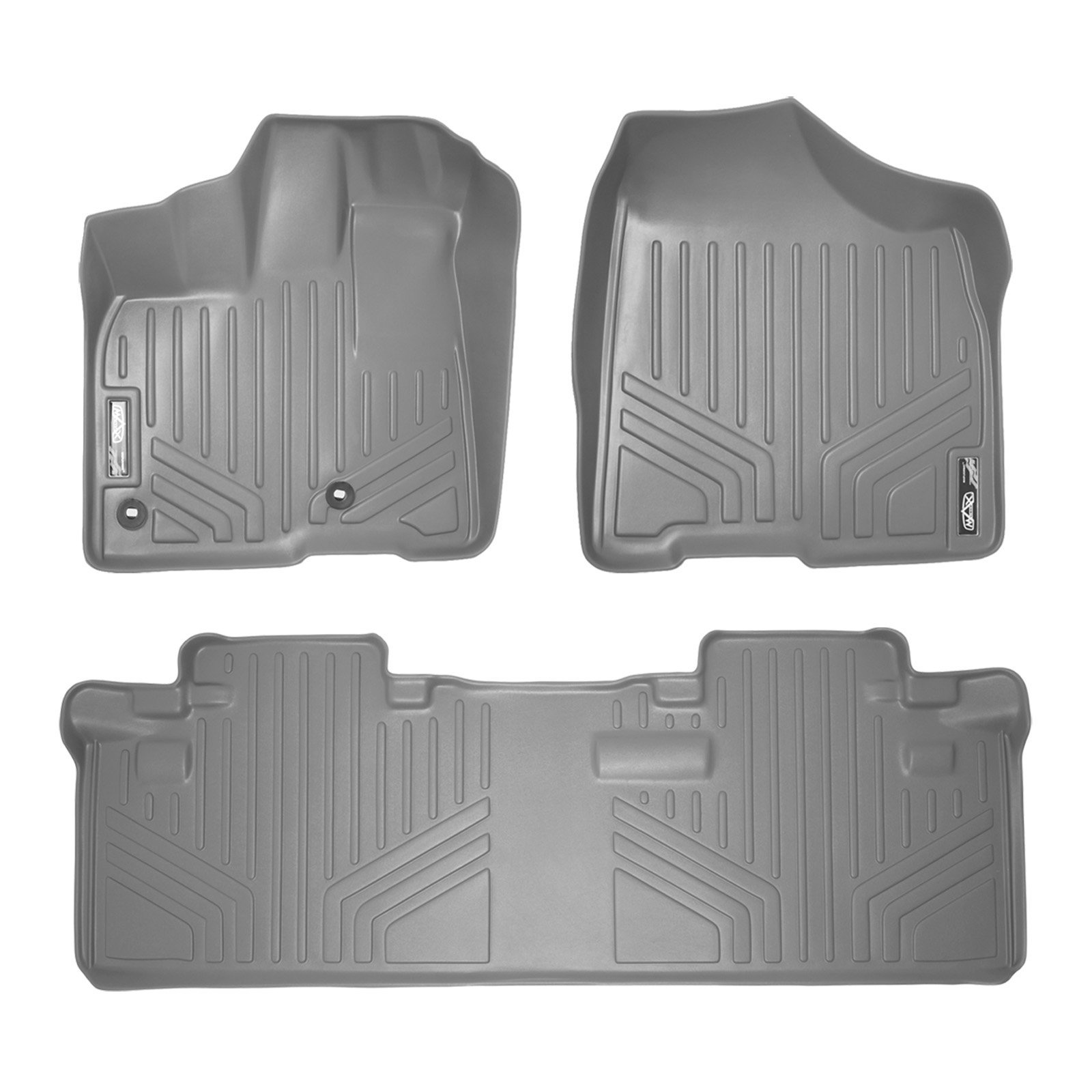 Set de tapetes de piso MAXLINER de 2 filas en gris para Toyota Sienna 2013-2018 solo para modelo de 8 pasajeros