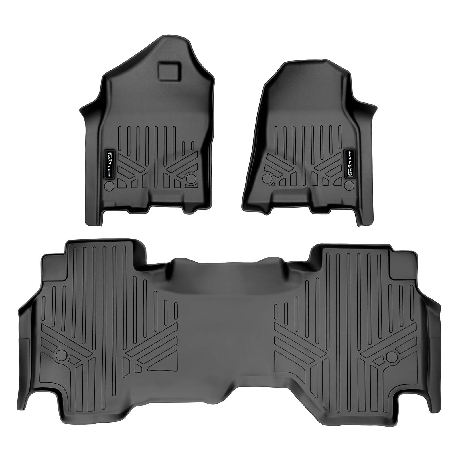 Juego de Tapetes Personalizados MAXLINER de 2 Filas en Negro Compatible con Ram 1500 Quad Cab 19-22 Piso de Vinilo sin Caja de Almacenamiento Bajo el Asiento Trasero