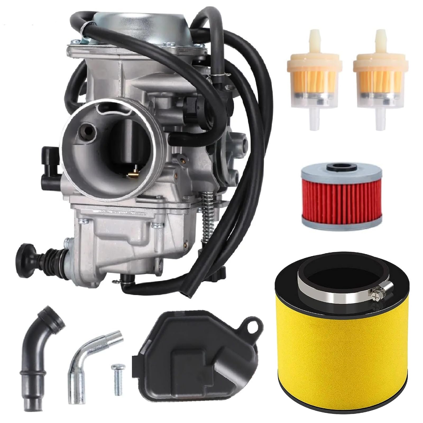 Carburador TRX350 para Honda Rancher 350 TRX350FE TRX350FM TRX350TE TRX350TM 2000-2006 TRX450 FE/FM/TE/TM/ES Kit de Filtro de Aire de 4 Tiempos