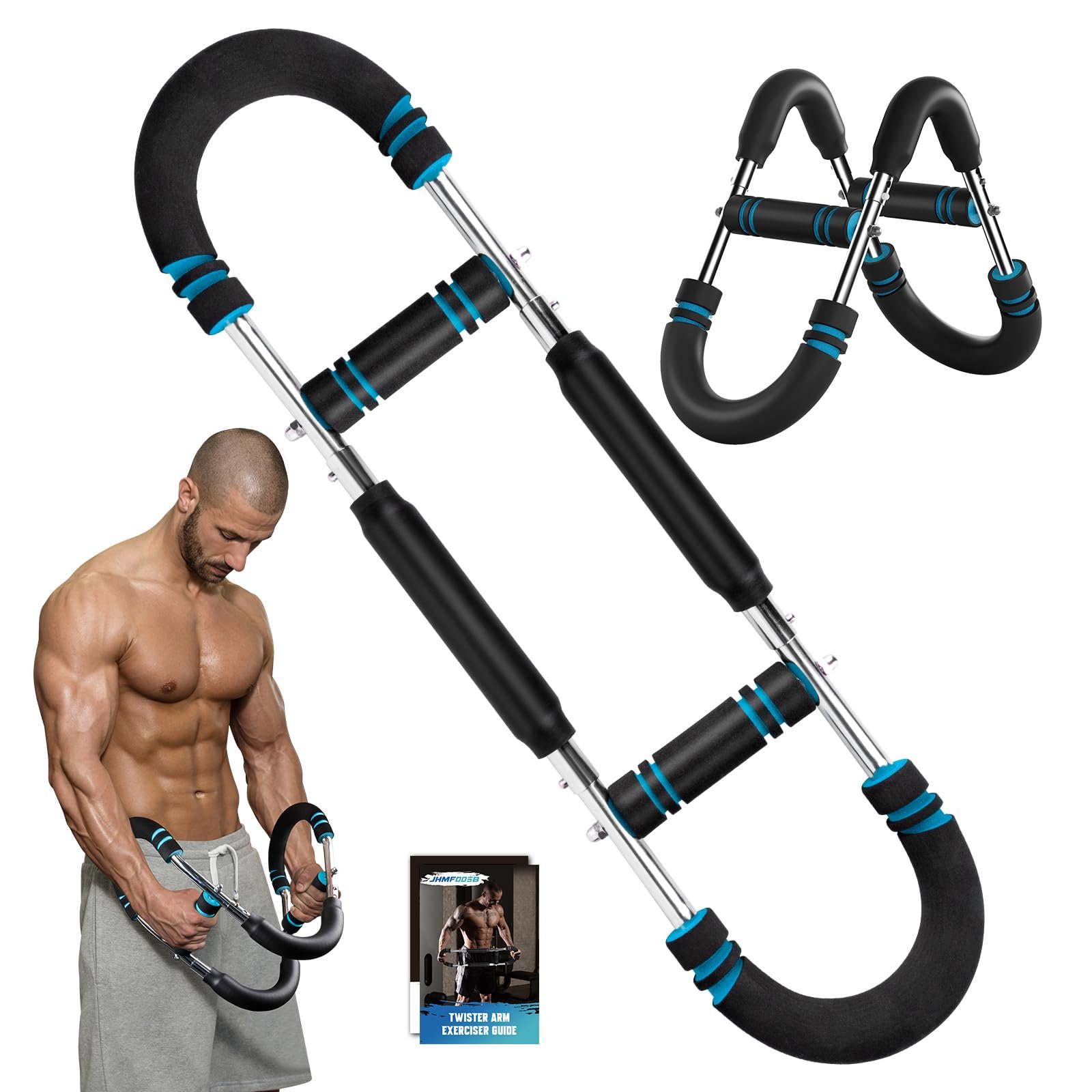 Entrenador de Brazos Twister, Resistencia Ajustable de 90-120 Lbs, Ejercitador de Brazos Twister para Pecho, Portátil y Desmontable, Equipo de Ejercicio para el Pecho y la Fuerza de los Brazos