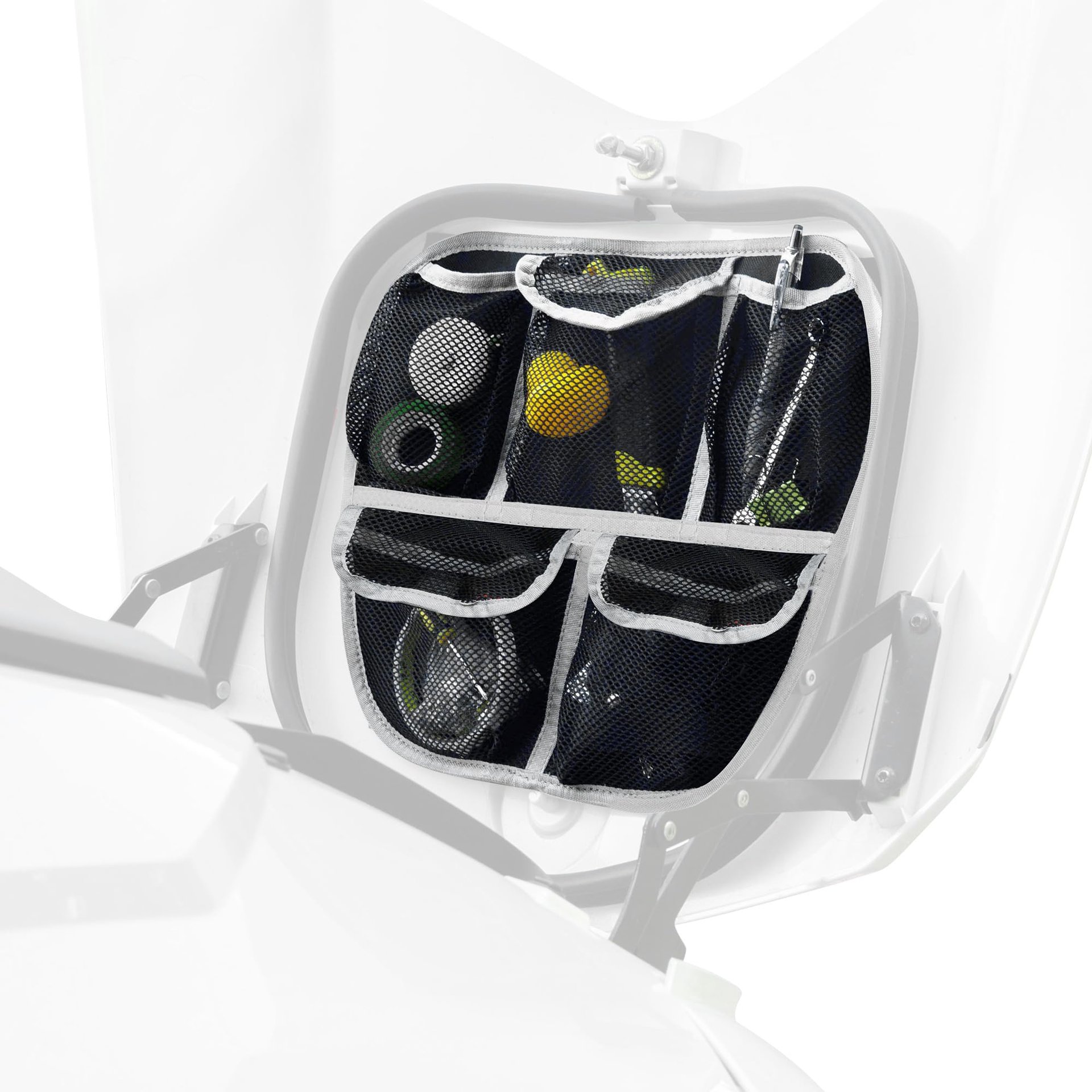 Organizador de maletero delantero apto para Can Am Spyder F3 F3S F3T F3L 2015-2025 Bolsa de almacenamiento de equipaje extraíble con 5 bolsillos de malla (Blanco)