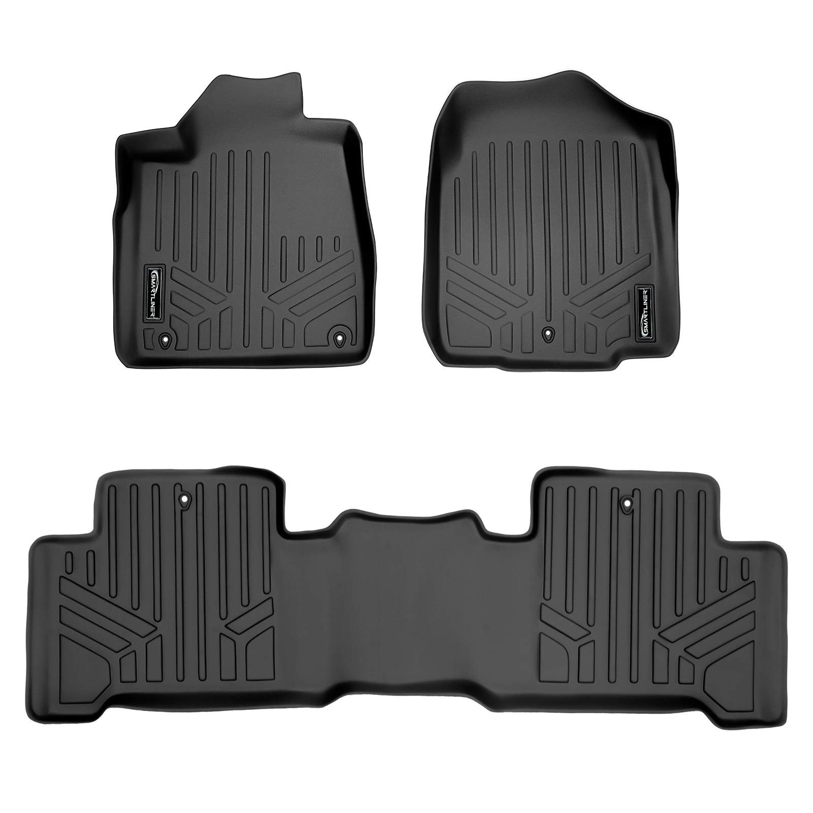 SMARTLINER Juego de Alfombras a Medida de 2 Filas en Negro para Acura MDX 2007-2013 - Todos los Modelos
