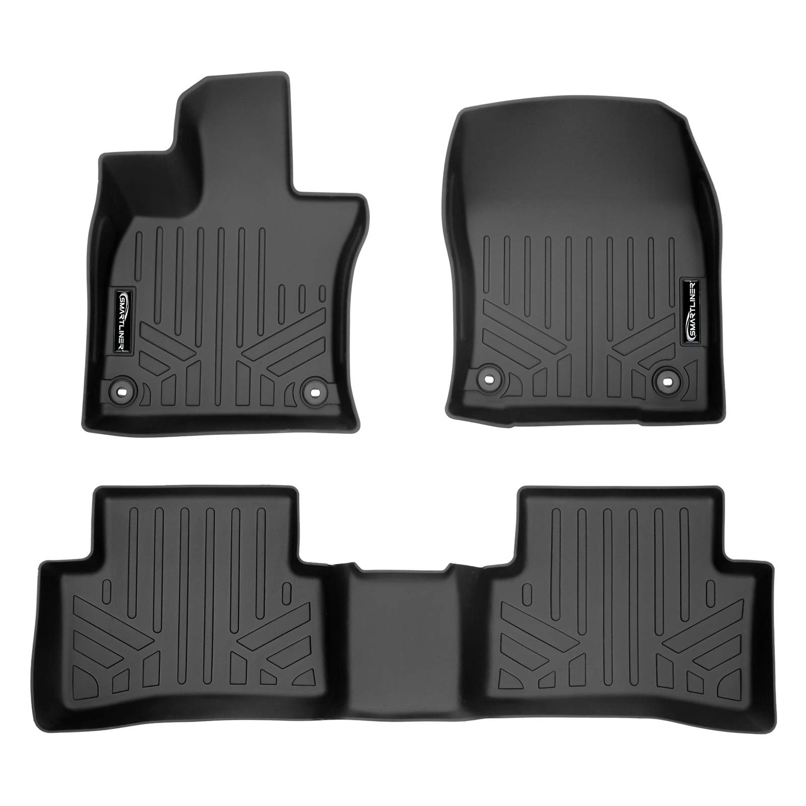 Juego de tapetes a la medida SMARTLINER para piso para 2 filas de color negro para Lexus UX 2019-2025 - Todos los modelos