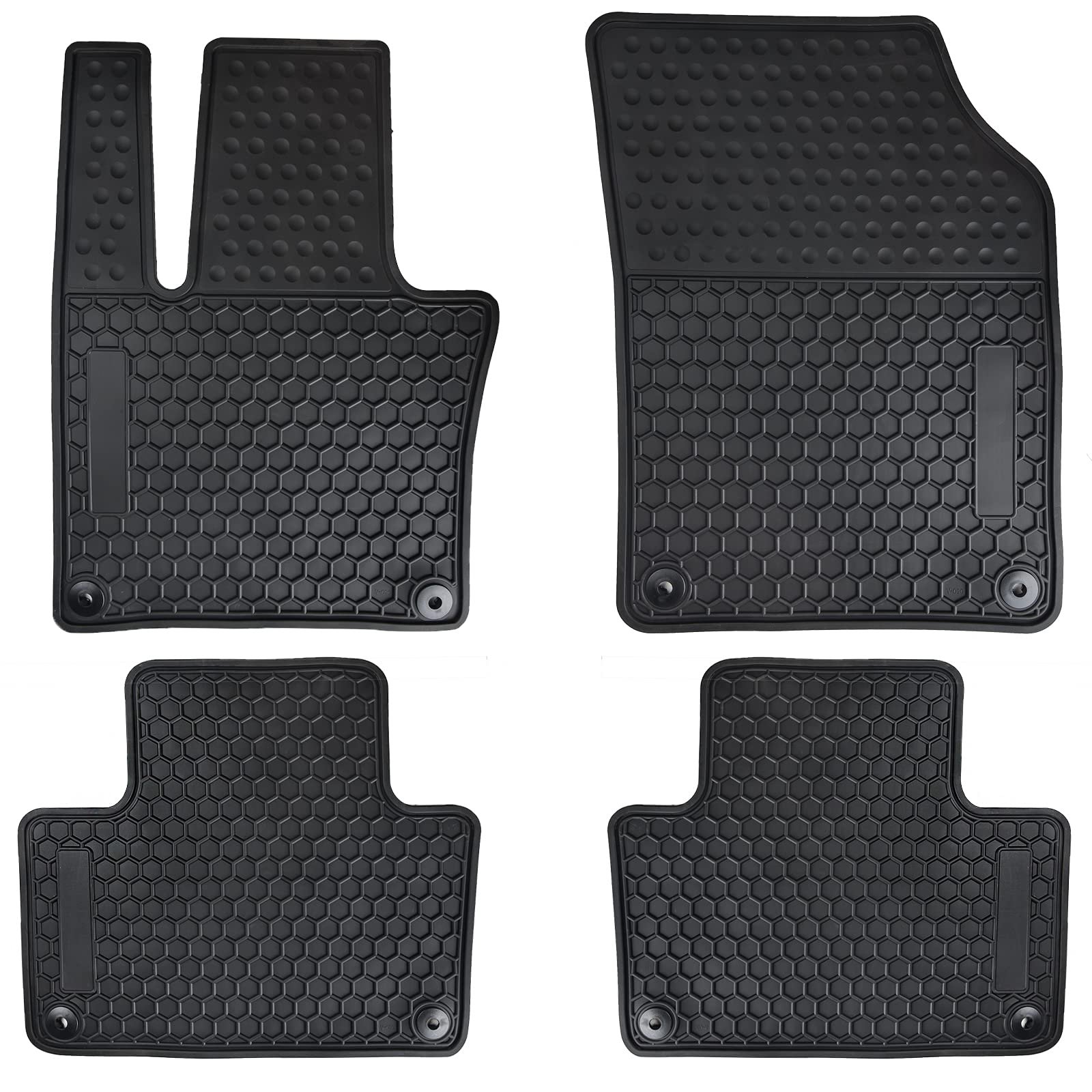 Tapetes de piso para automóvil a medida para Volvo XC90 2016-2024 Negro de goma, juego de alfombrillas autoajustables para todos los climas, protección resistente y sin olor