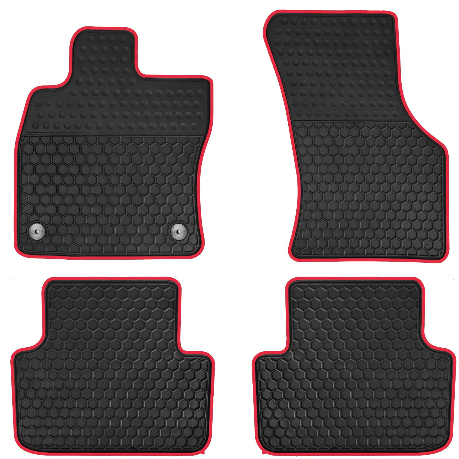 Tapetes para Auto Personalizados para Volkswagen VW Jetta 2019-2025 Negro Rojo de Goma Protector de Todo Clima Resistente sin Olor