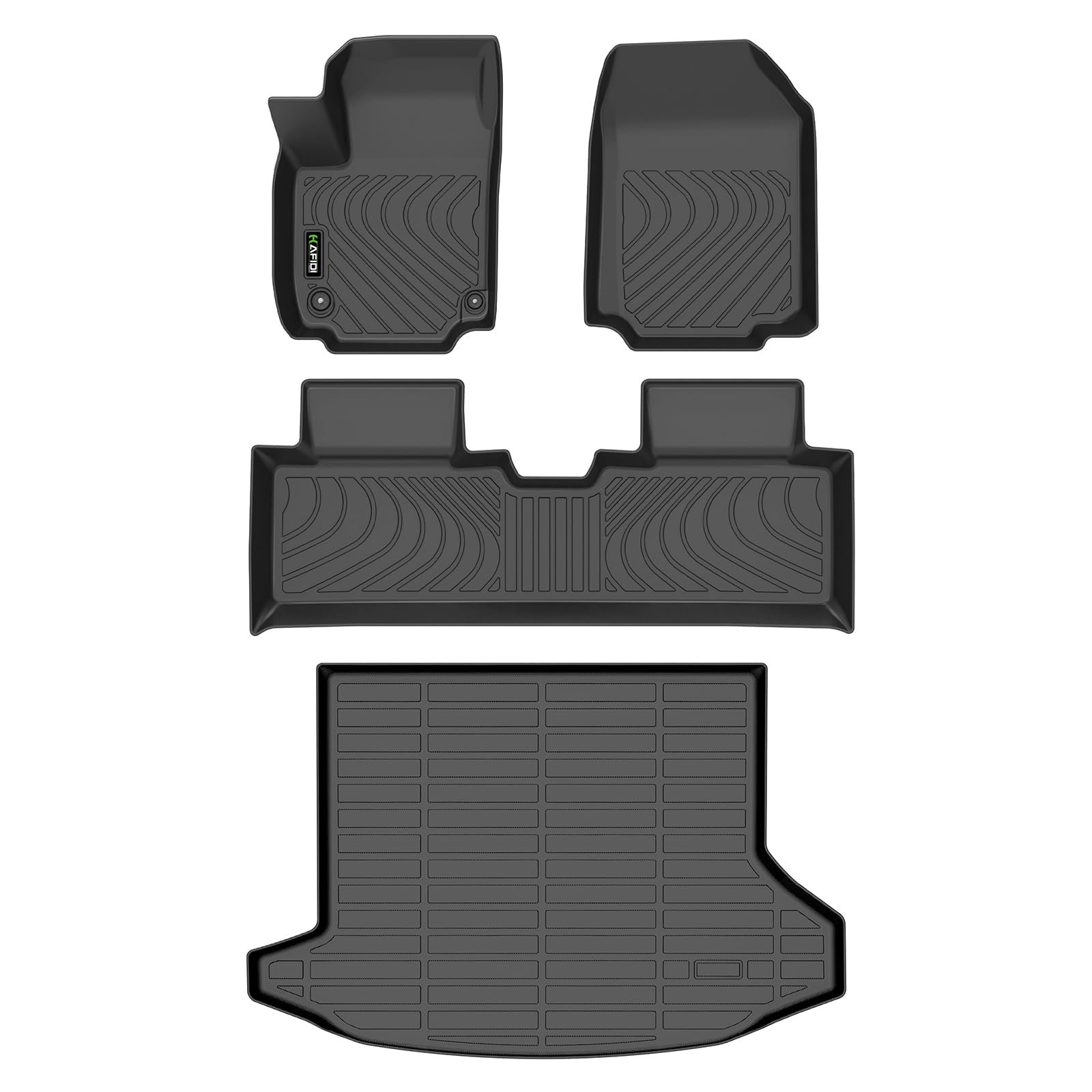 Tapetes de Piso y Forro de Carga para Chevrolet Equinox 2025 (No EV) & GMC Terrain 2025 Protección Todo Clima Juego Completo - Negro