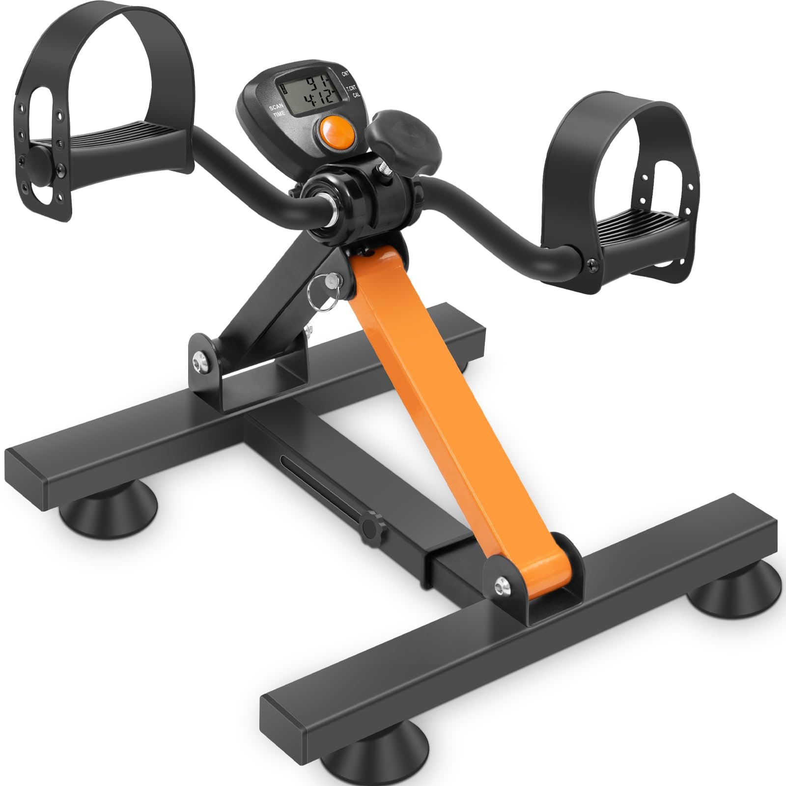 Pedalera con Alturas Ajustables, Bicicleta Bajo el Escritorio con Ventosas para Ejercicio de Brazos y Piernas