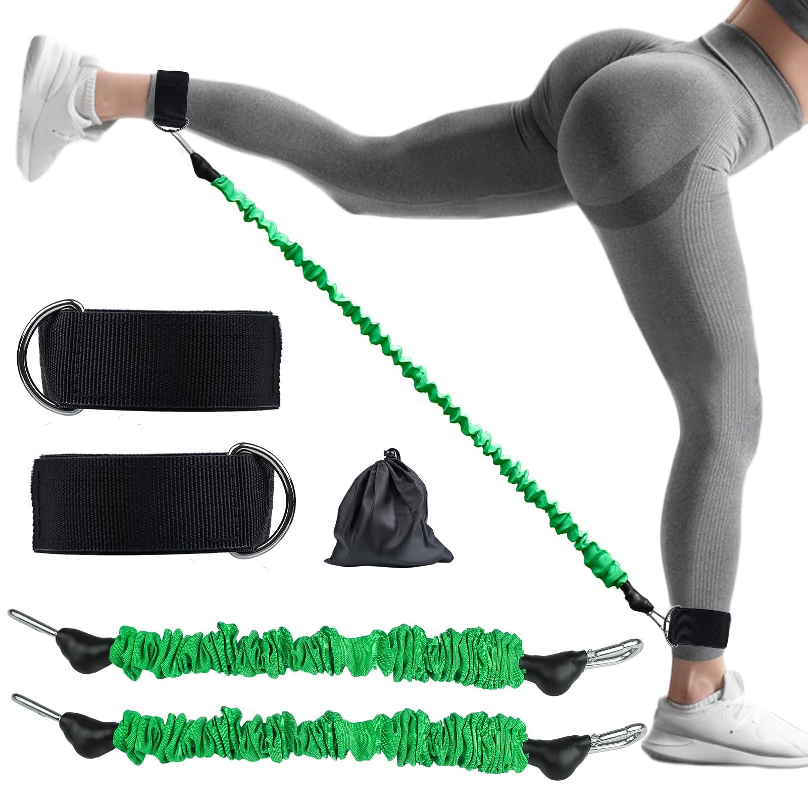 Bandas de resistencia para tobillos con puños Bandas para tobillos para hacer ejercicio Bandas para entrenamiento de piernas, caderas, glúteos Strap para tobillos con bandas de ejercicio para levantamiento de glúteos Mujeres Hombres Ideal para entrenamientos en casa y fitness