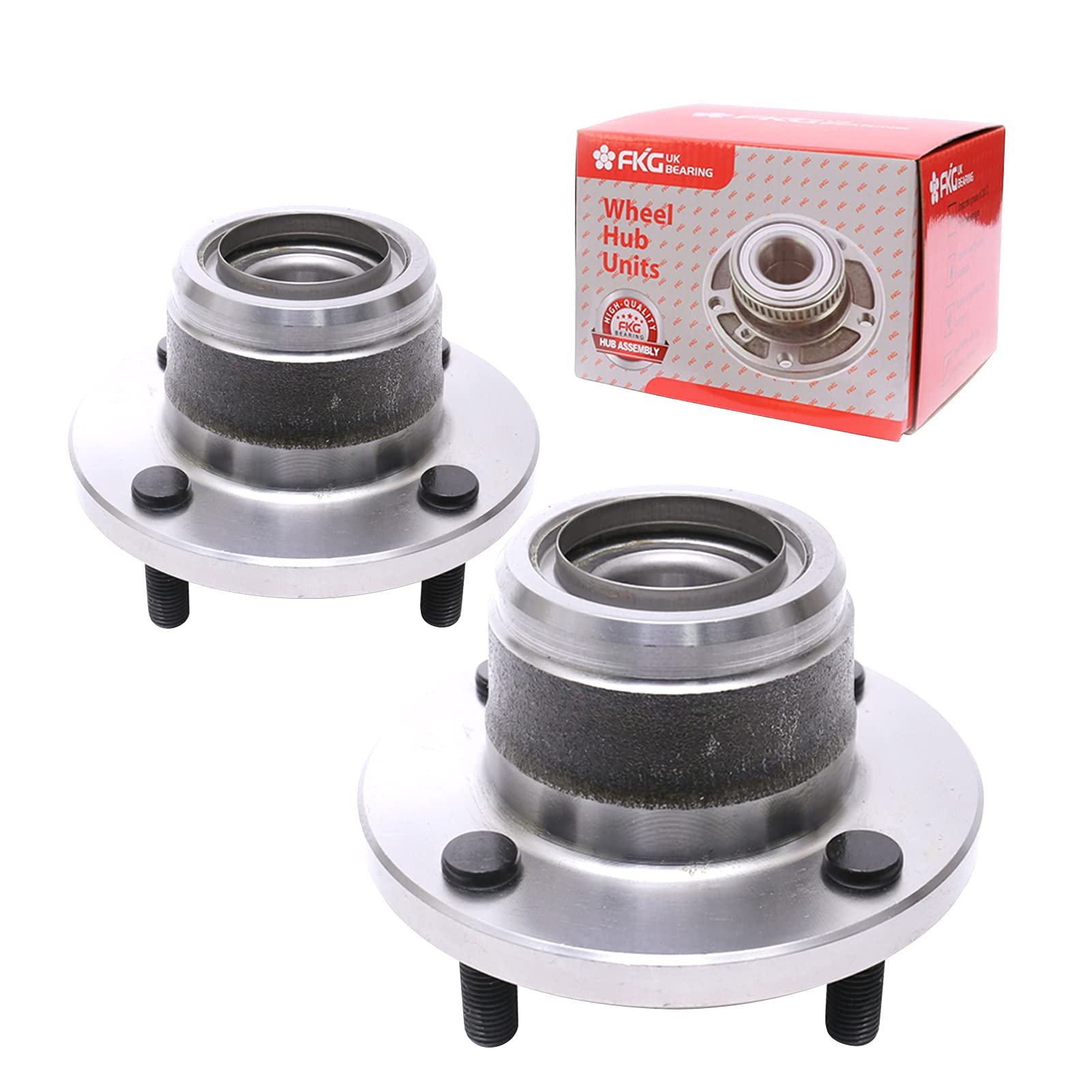 FKG 521002 Conjunto de Buje de Rueda Trasera y Cojinete para 2000-2009 Ford Focus Modelos con Frenos de Disco Traseros Solamente, 4 Pernos Juego de 2