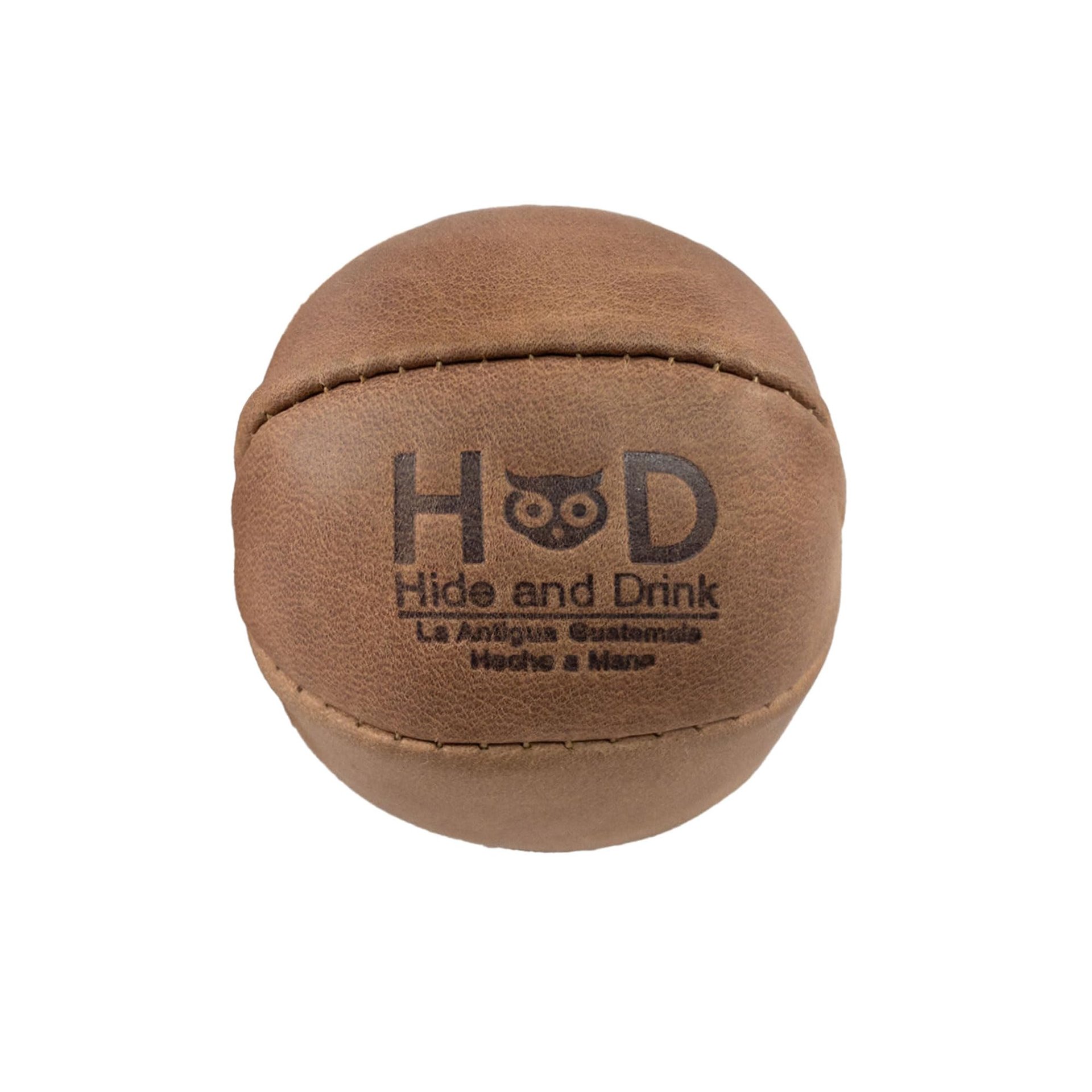 Pelota Anti-Estrés de Cuero de Grano Completo, Alivio de Ansiedad y Tensión, Ejercicio de Mano, Accesorio Suave de Tensión, Ideal para la Oficina, Estilo Clásico, Hecho a Mano, Single Malt Mahogany
