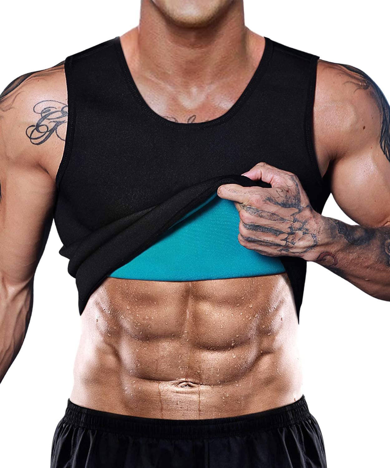 Chaleco de Neopreno para Hombre NonEcho Cinturón Reductor Sauna Camiseta para Entrenamiento en Gimnasio Sudoración Caliente sin Cremallera Moldeador de Cuerpo