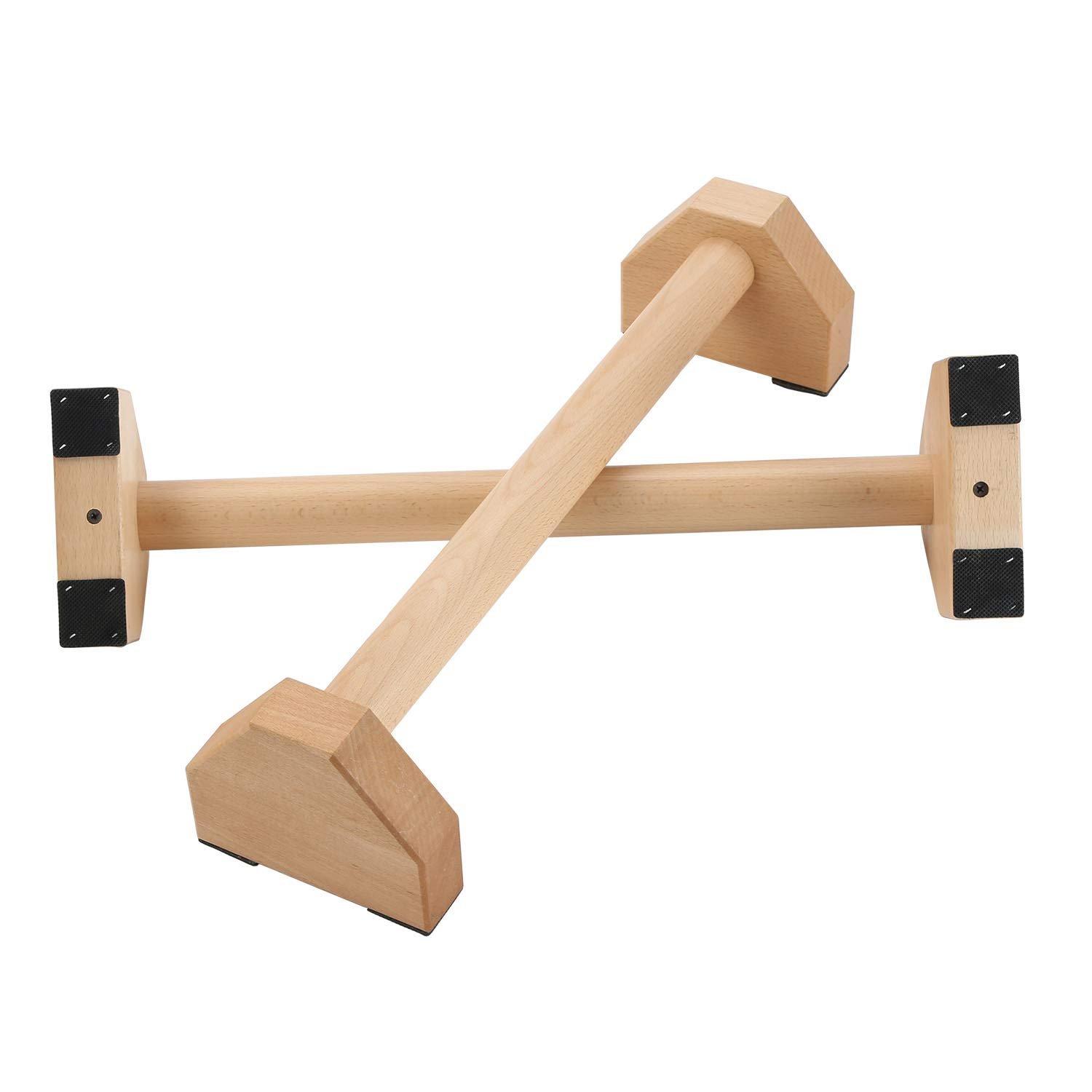 Tablero de Flexiones Pellor, Barras de Flexiones de Madera Parallette Barra de Flexiones Portátil Equipo de Gimnasio Fitness con Alfombrilla Antideslizante Soporte de Flexiones Ejercicio para Mujeres y Hombres