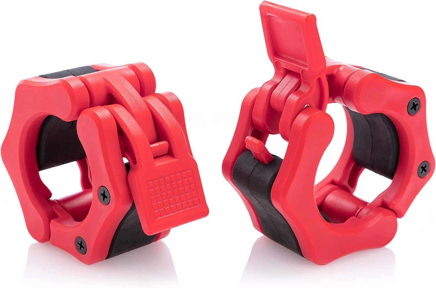 Greententljs Olympic Barbell Weight Clamps 2 Inch Clips Quick Release Locking 2" Pro Olympic Bars Deadlifts Weights Plates for Squats Weightlifting Fitness Body-Solid (Rojo, Juego de 1 Par)