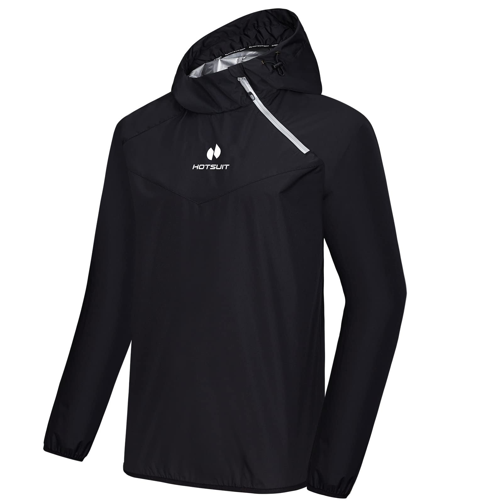 Traje de Sauna HOTSUIT para Hombres Pérdida de Peso en el Gimnasio Traje de Sudor para Ejercicio Chaqueta de Entrenamiento, Negro, 5XL
