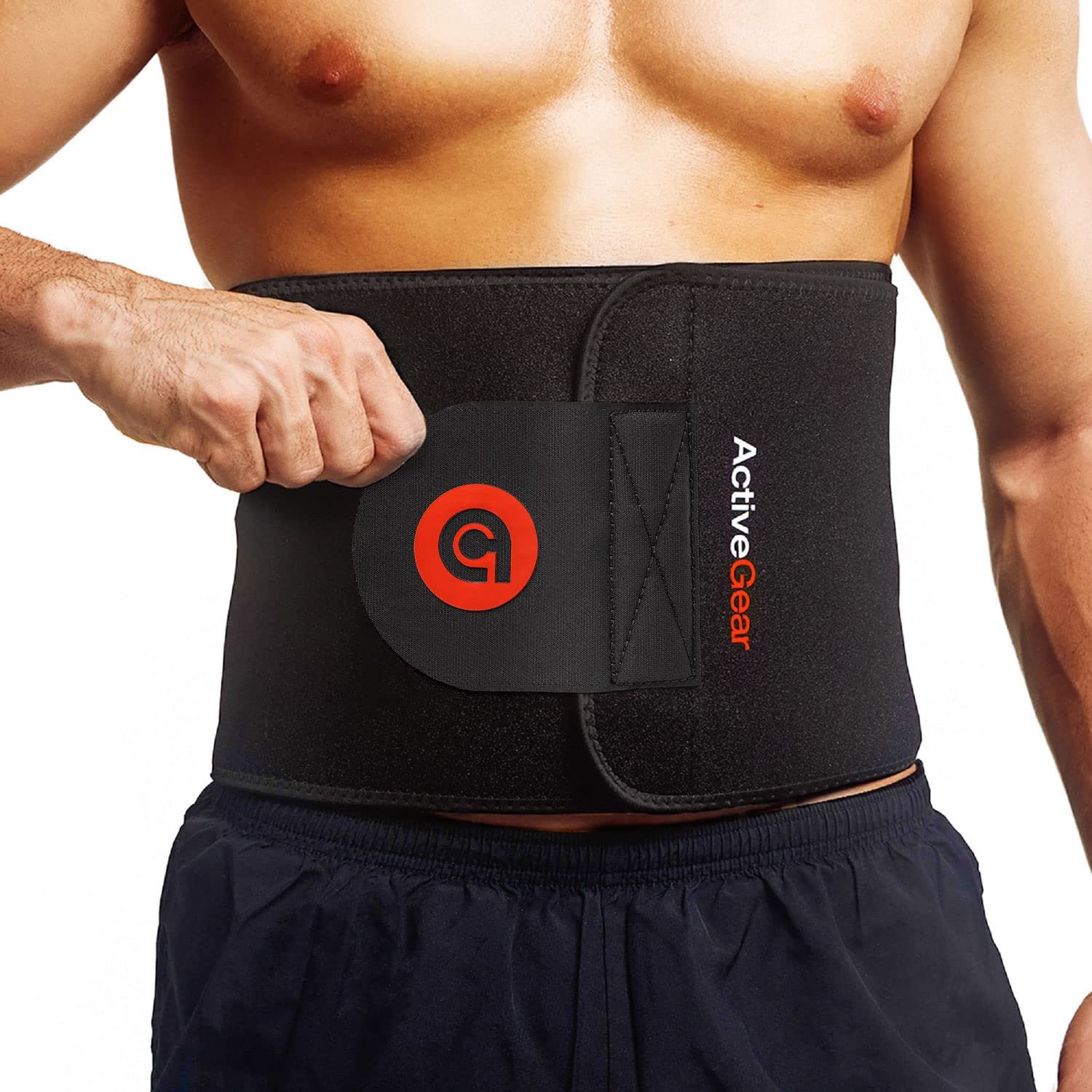 Cinturón de Entrenamiento para la Cintura ActiveGear para Soporte Lumbar y Abdominal, Talla Grande: 9" x 46" - Rojo