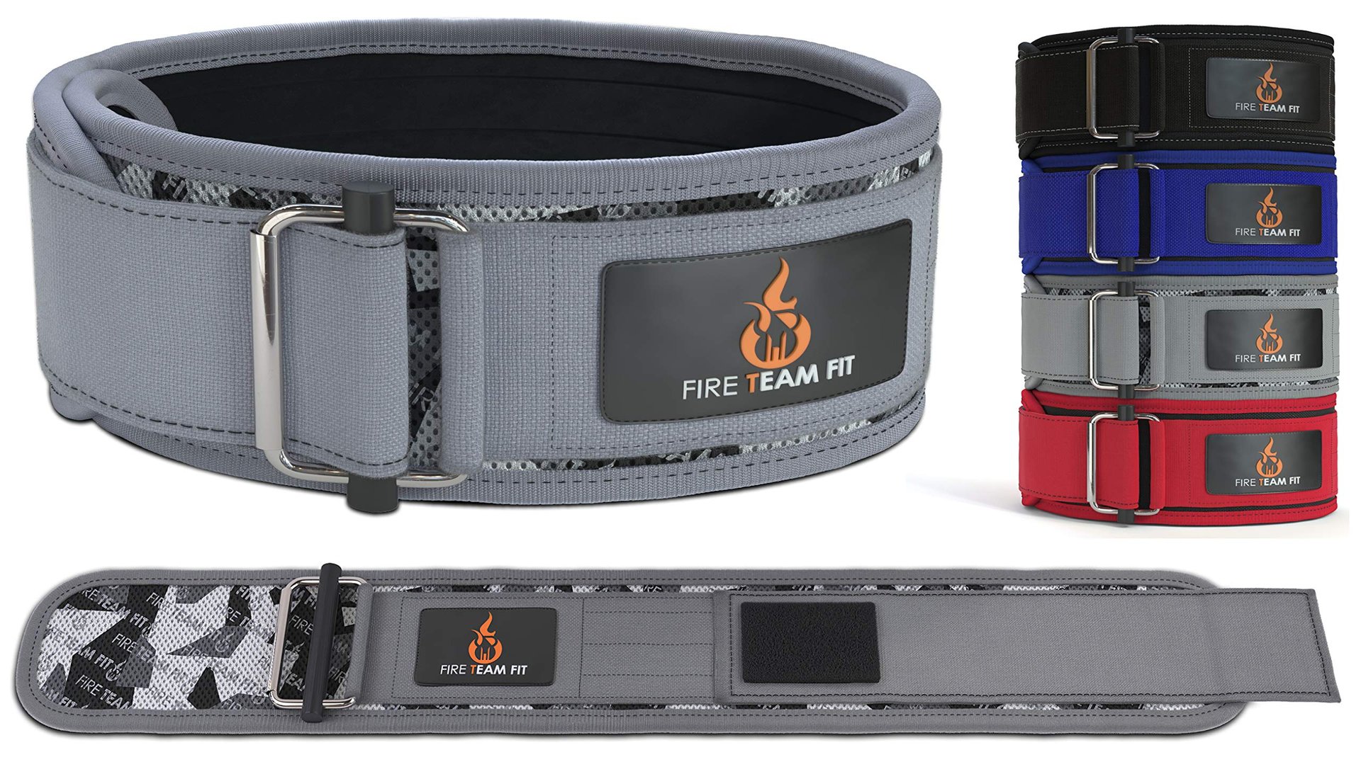 Cinturón de Peso Fire Team Fit de 4 pulgadas (Gris, Extra Grande)