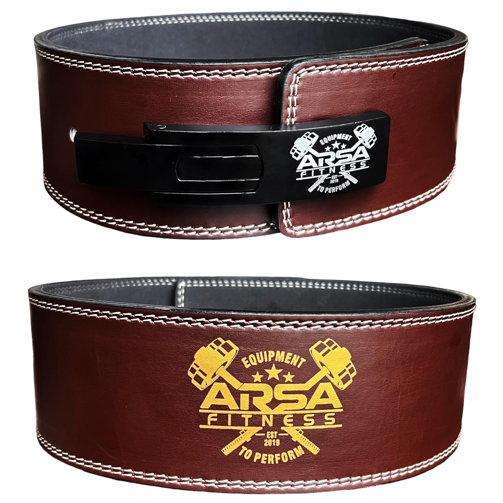 Cinturón Ajustable de Levantamiento de Pesas Arsa Fitness para Hombres y Mujeres Cinturón de Cuero para Levantamiento de Potencia Soporte Lumbar Entrenamiento de Peso Muerto Sentadillas 10MM de Grosor 4" Ancho Roble Real (X-SMALL)