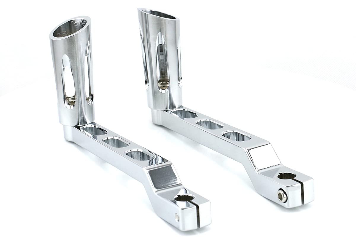 NHPJ 2pcs Palanca de cambio de marchas de aluminio CNC para talón/punta para Harley Touring FL Softail Trike (Cromo)