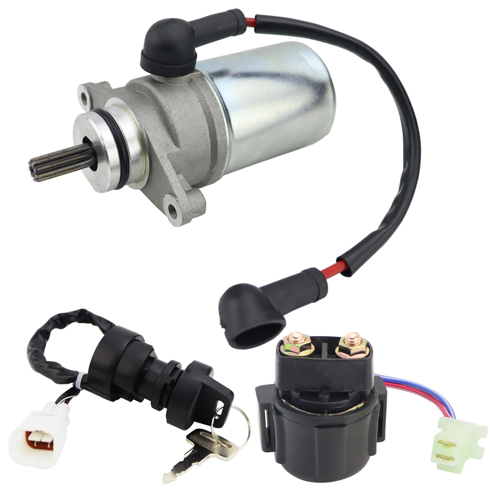 Motor de Arranque & Relevador de Solenoide & Interruptor de Encendido para Yamaha Badger 80 1995-2001, Raptor 80 2002-2003 55X-81800-51-00 65X-81880-50-00 55X-81800-51-00 410-52039 SND0051