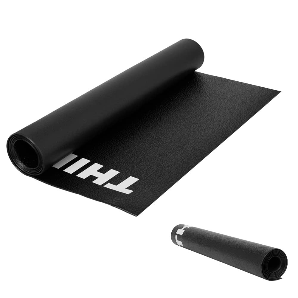 Tapete para Bicicleta Thinvik para Bicicleta Spinning Peloton & Wahoo Kickr 30*72 pulgadas Tapete para Entrenador de Bicicleta Cycleops Rowe para Bicicleta Estacionaria de Ejercicio de Ciclismo Indoor con Textura de Piedra 6mm de Grosor