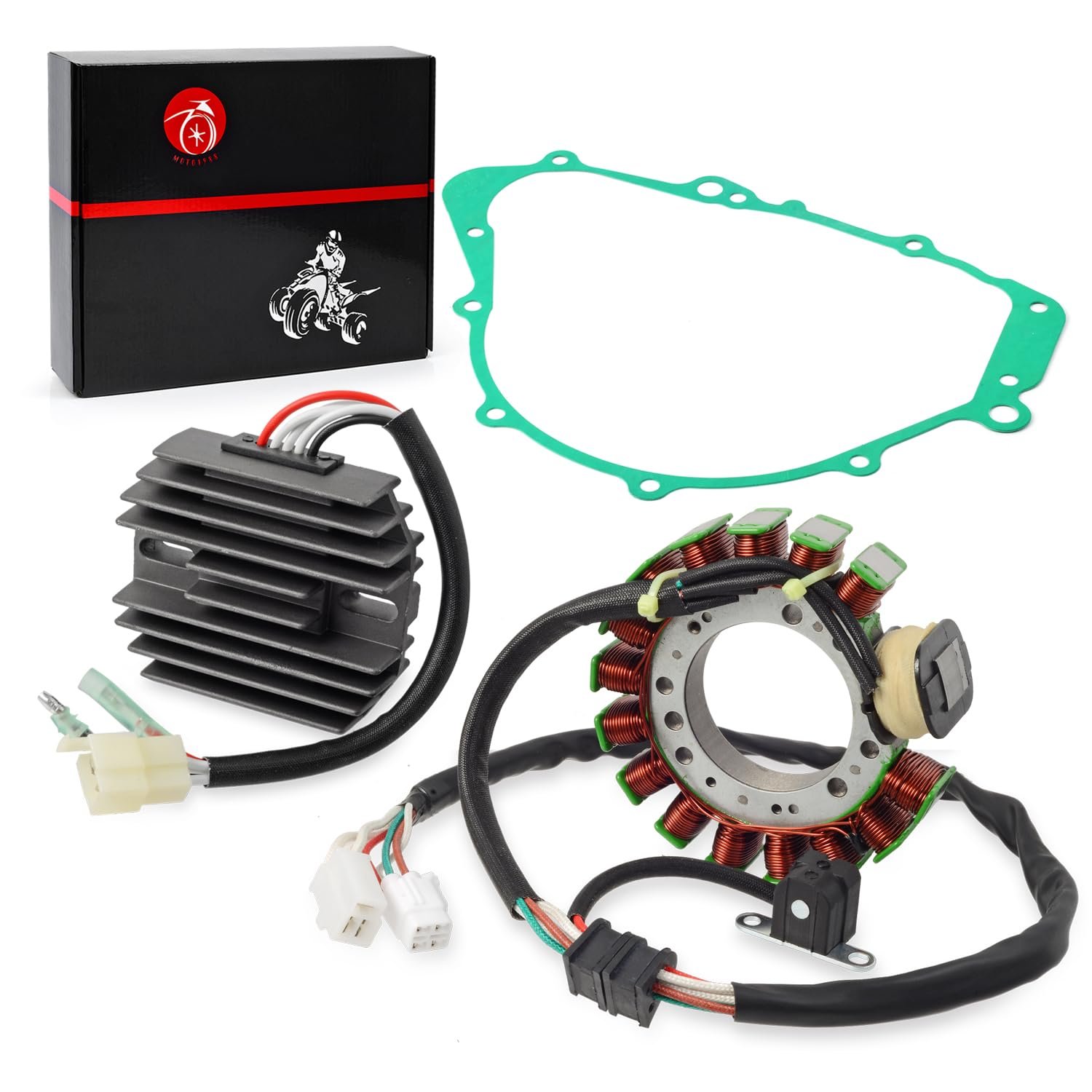 Estator y Regulador Rectificador con Junta para Yamaha Grizzly 600 YFM600FW 1998 4WV-85510-00-00 4WV-15451-00-00 4KB-81960-02-00