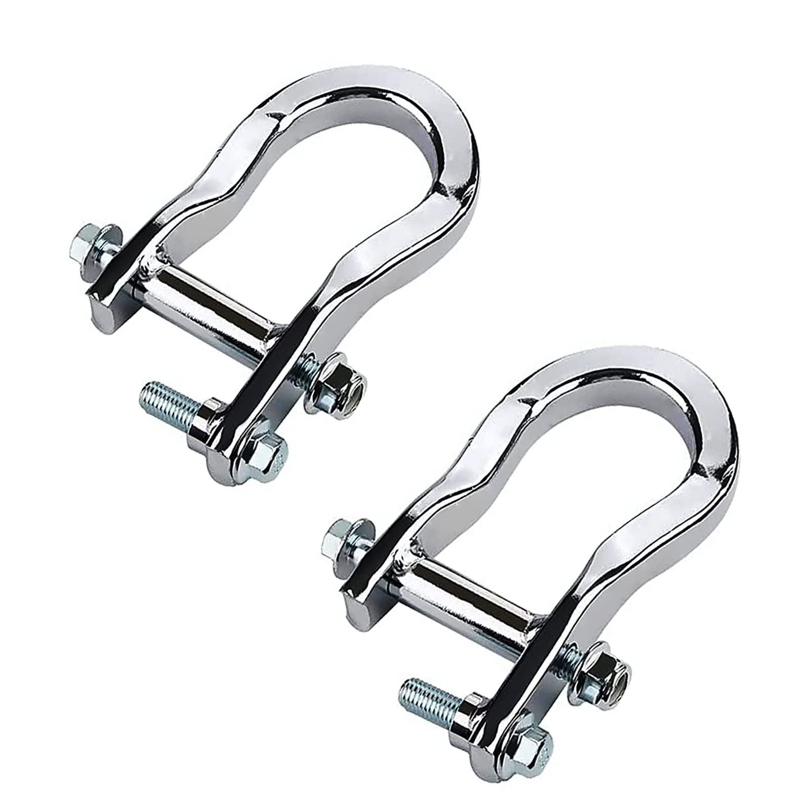 Ganchos de Remolque Gelessy Silver Chrome 84072462 Repuesto para Chevrolet Chevy Silverado GMC Sierra 1500 2007-2019 Delanteros con Grilletes de Remolque para Parachoques Delantero (2 Piezas en Cromo)