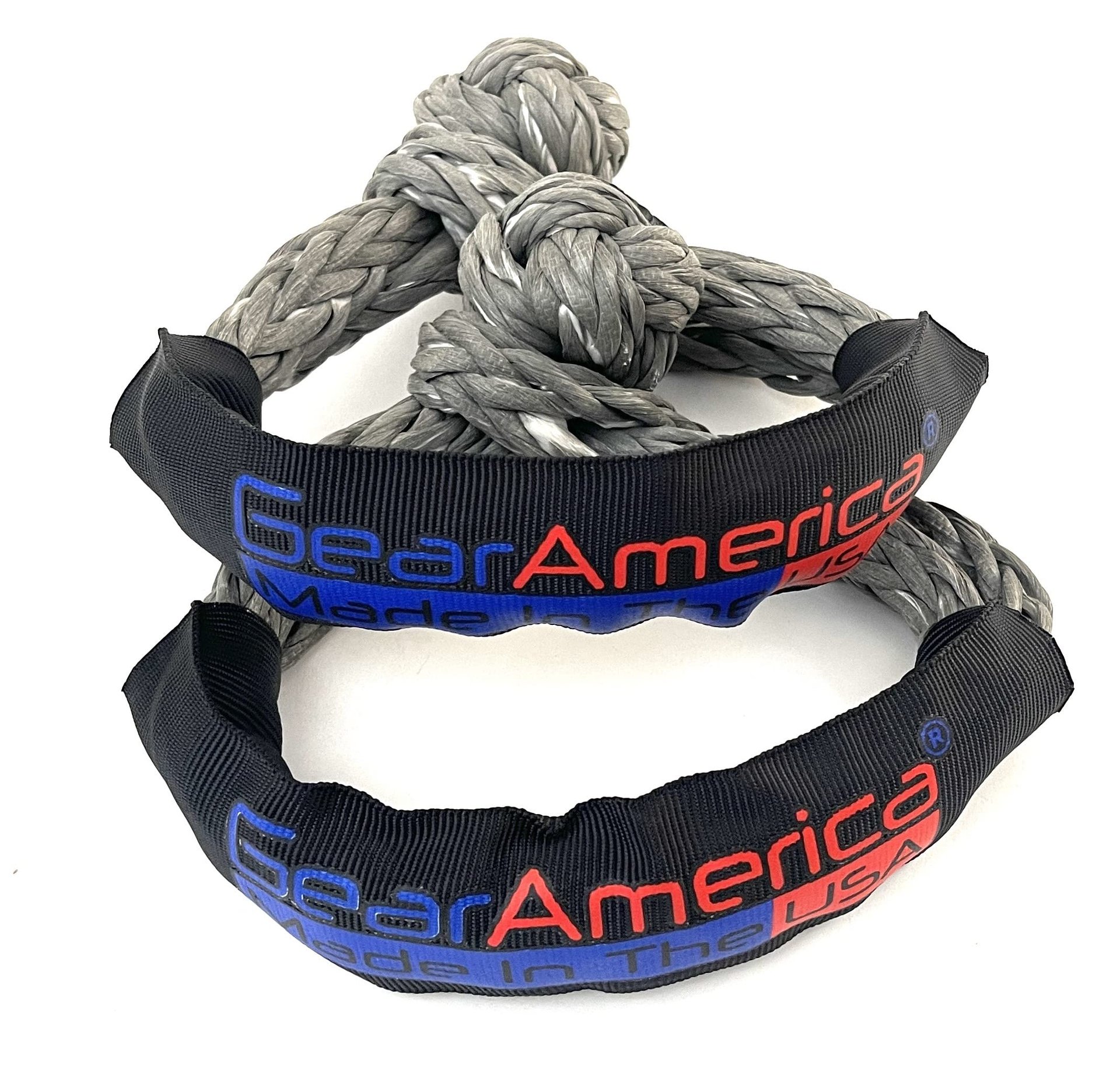 GA GearAmerica Synthetic Soft Shackles - 1/2" Gris - 45,000 lbs de Resistencia - para Cabrestante y Correa de Remolque - Incluye Bolsa - Paquete de 2 - Hecho en EE. UU. - Grillete