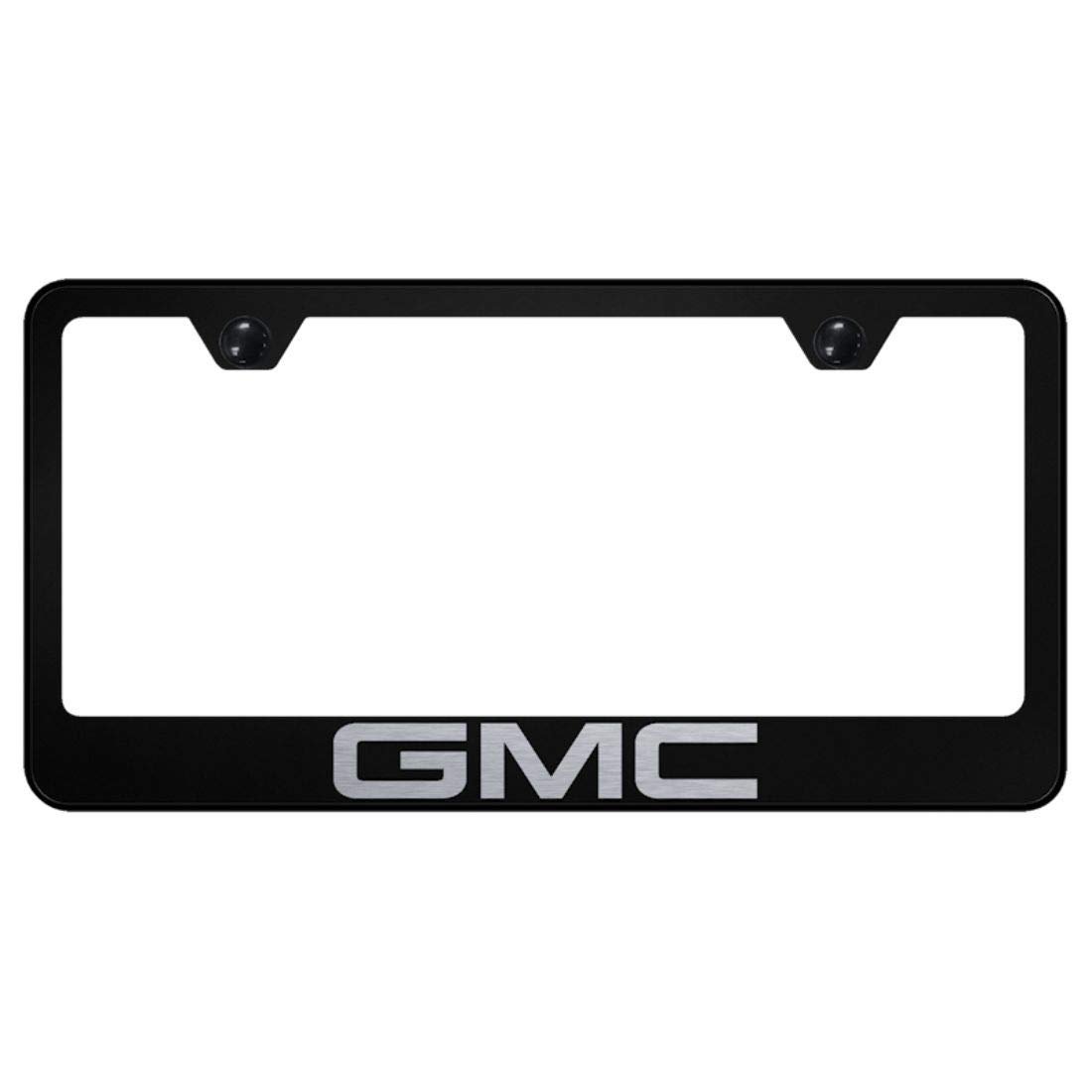 Marco de matrícula para GMC en acero inoxidable negro de Au-Tomotive Gold, INC.