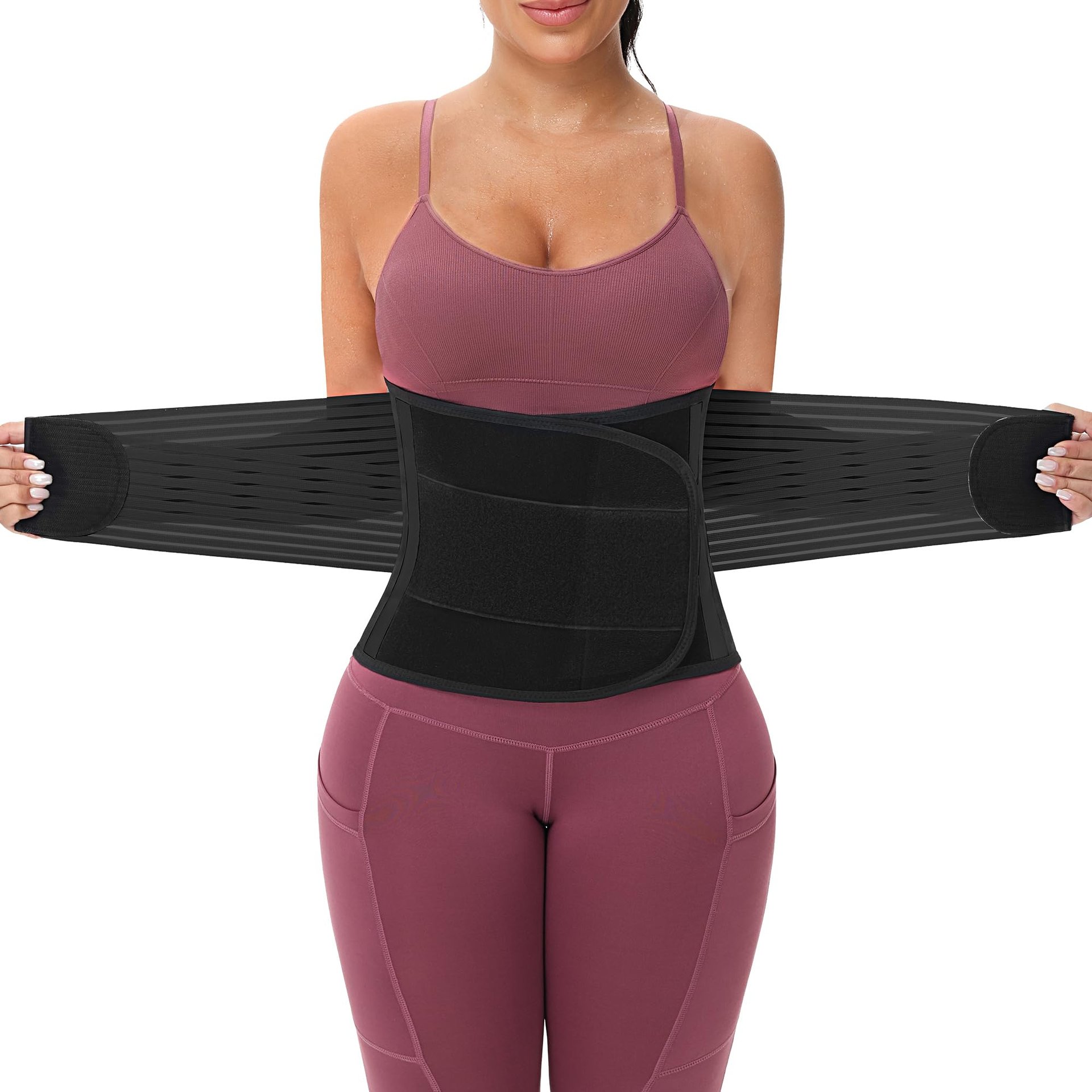 Faja KOOCHY para Mujeres y Hombres - Faja Modeladora Sculpt Touch con Soporte Lumbar para Pérdida de Peso Entrenamiento Fitness Gimnasio Deportivo (Negro, Mediano)