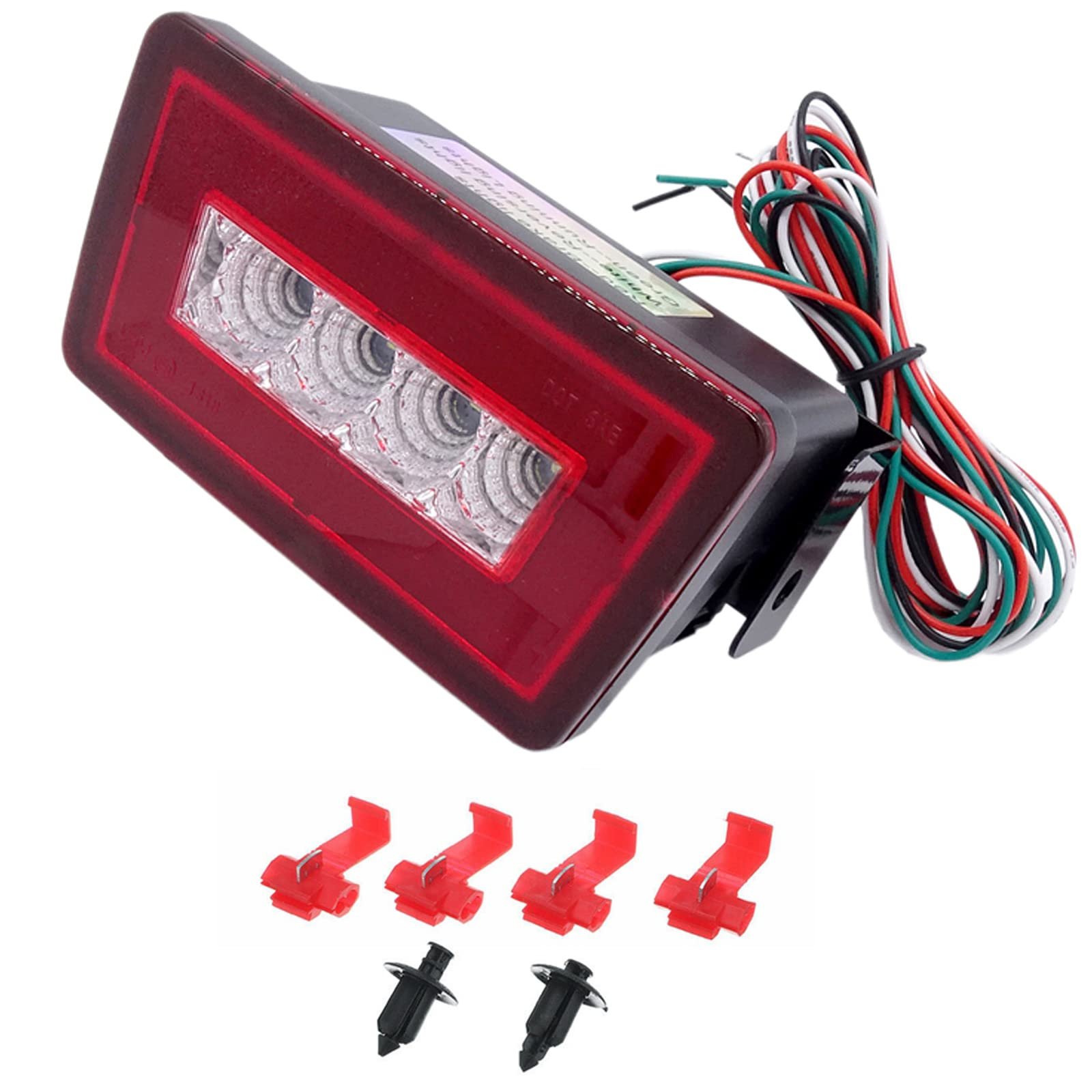 Jinfili 3 en 1 Luz de Niebla LED de Lente Roja Lámpara de Cola Luz de Freno Luz Trasera de Parachoques Trasero de Respaldo Kit de Luz de Reversa Montaje Compatible con Subaru WRX STI XV Impreza Crosstrek 2011 en adelante accesorios