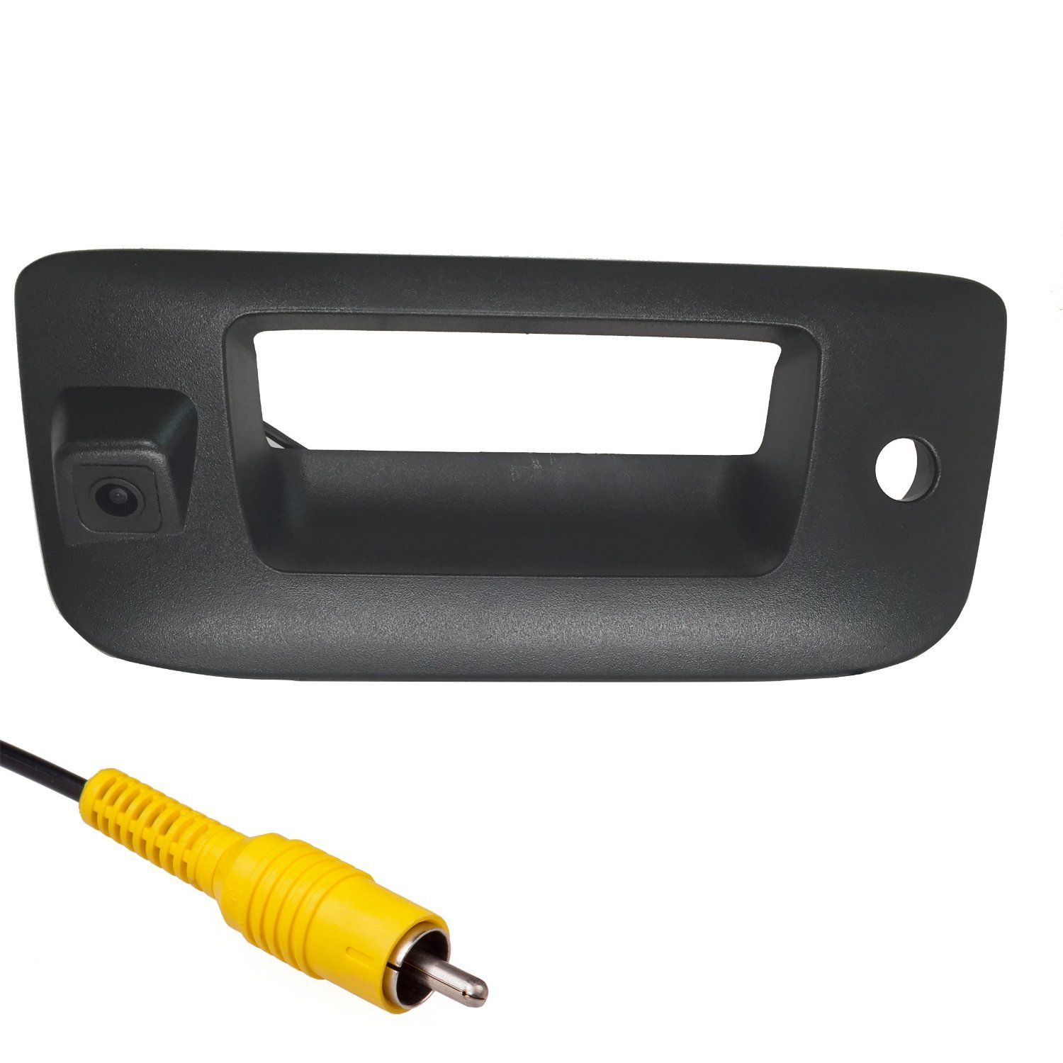 Manija negra de la puerta trasera con cámara de respaldo de repuesto para Chevrolet Silverado/GMC Sierra (2007-2013) | IP68 Impermeable | Líneas de cuadrícula de estacionamiento disponibles | Fácil de instalar
