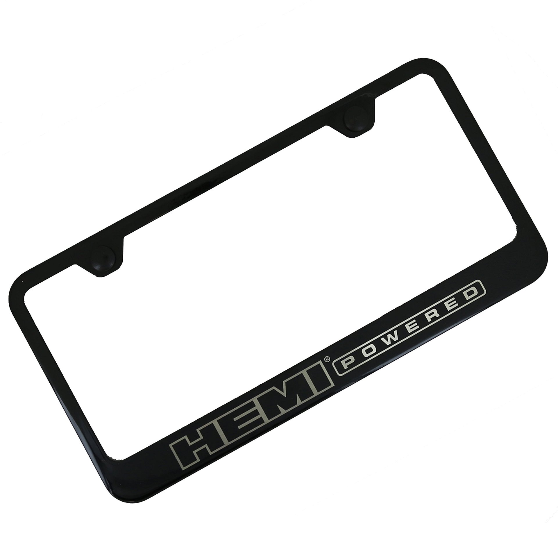 Marco de Placa de Matrícula de Acero Inoxidable Notched en Polvo para Hemi (Negro)