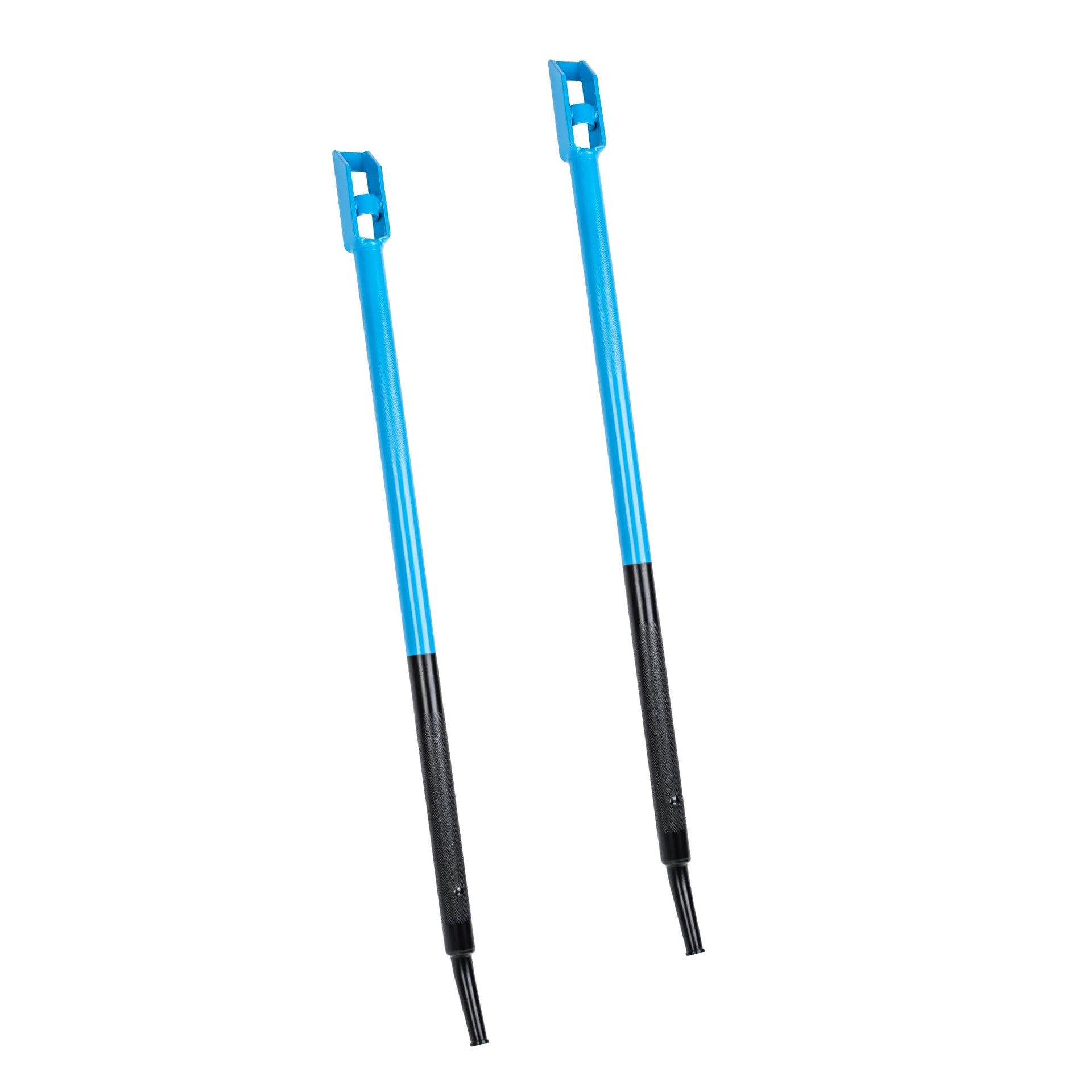 Mimanchi Barra de Winche, Cabeza Cuadrada, Mango Antideslizante, Barra de Winche de Acero al Carbono de 40" para Winches de Remolque de Plataforma y Camiones, Paquete de 2, Negro y Azul Claro