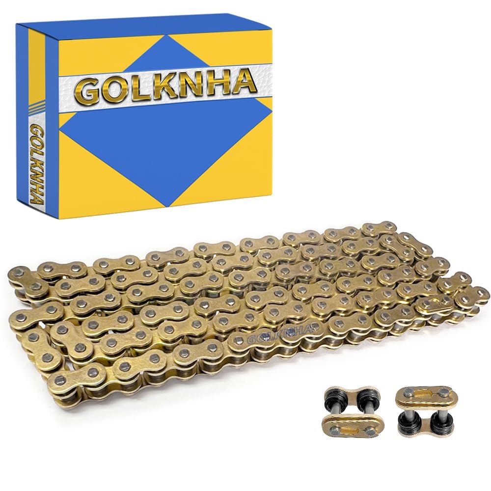 Cadena de Motocicleta X-Ring 420 Dorada GOLKNHA 138 Eslabones
