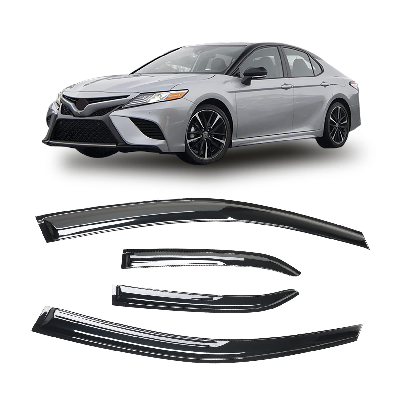 Arokzn Deflectores de Ventana Lateral Visera Guardias contra la Lluvia Diseñados para Toyota Camry 2018 2019 2020 2021 2022 2023 XV70 para Todos los Recortes L LE SE XLE XSE Híbrido 94311