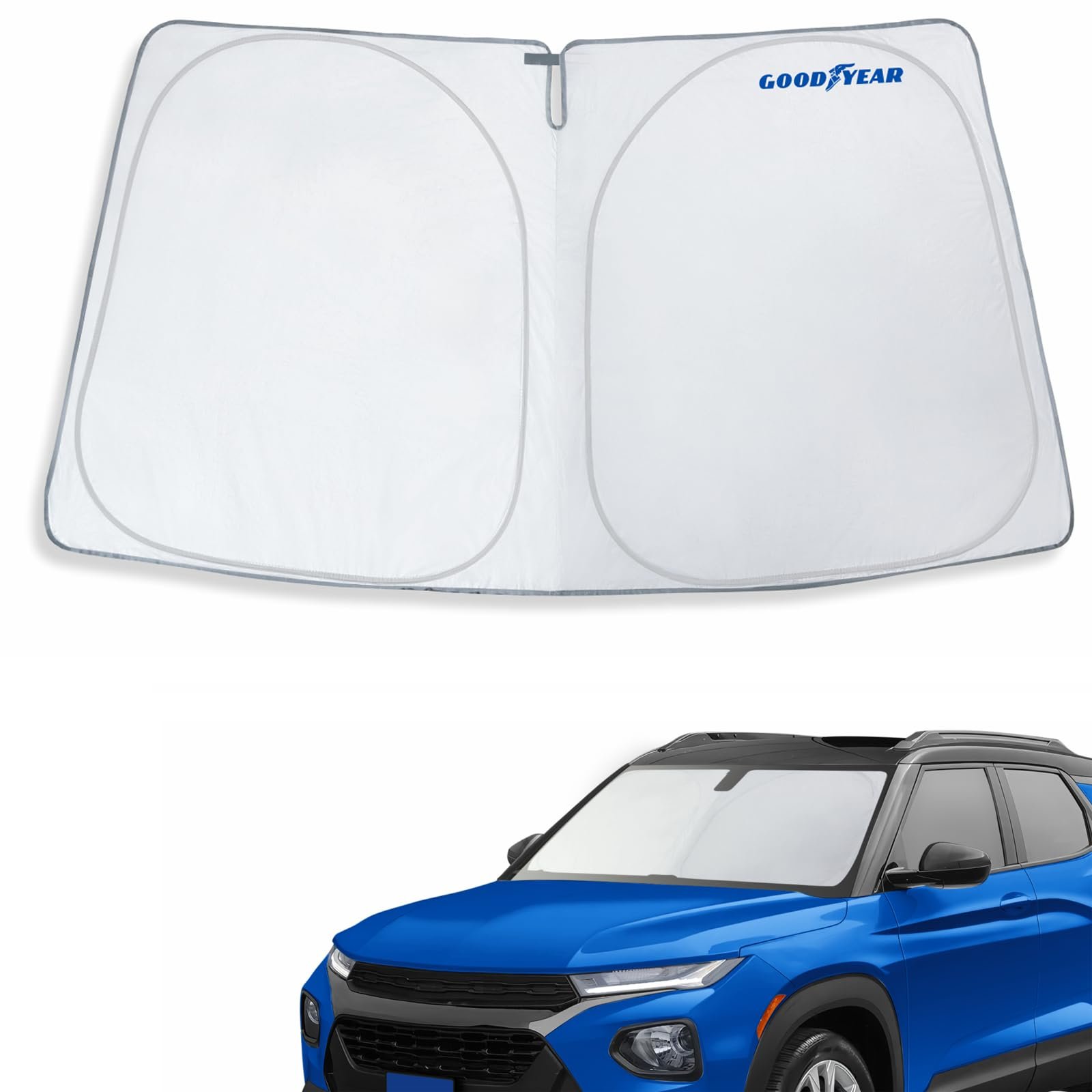 Protector Solar Plegable para Parabrisas Goodyear para Chevrolet (Chevy) Trailblazer 2021-2025, Accesorios para SUV, Cubierta para Parabrisas, Parasol para Automóvil, Bloqueador Solar de Ventana - GY008212
