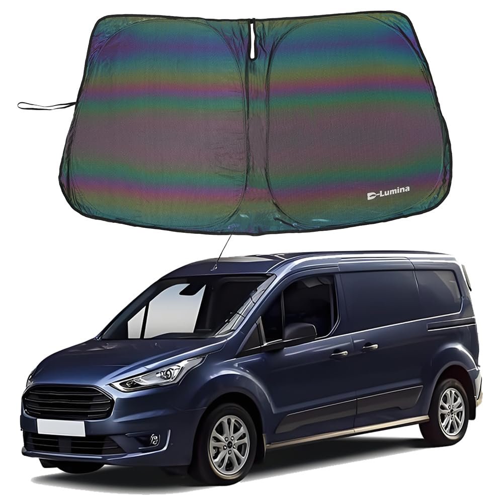 D-Lumina Protector Solar para Parabrisas - Compatible con Ford Transit (Van XL, Wagon XL, Wagon XLT) 2015-2024 2025 - Protección Plegable para Ventana Delantera, Escudo Térmico, Parasol, Colorido