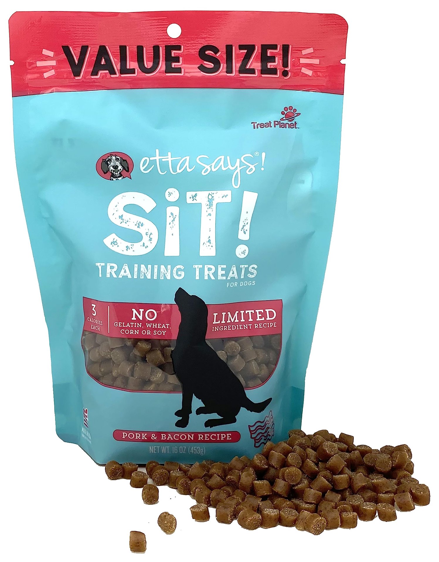 ETTA SAYS! Premios de Entrenamiento de Tocino para Perros 16 Onzas - Premios Suaves para Perros Hechos en EE. UU. - Ingredientes Limitados, Bajo en Calorías, Sin Gelatina, Trigo, Maíz o Soja