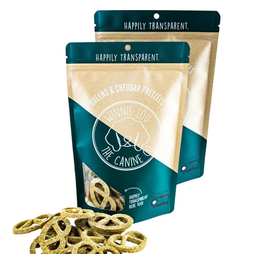Premios Orgánicos para Perros Winnie Lou Greens & Cheddar Hechos en EE. UU. - Premios de Alta Calidad para Perros - Premios Naturales para Perros - Premios Saludables para Perros (Paquete de 2)