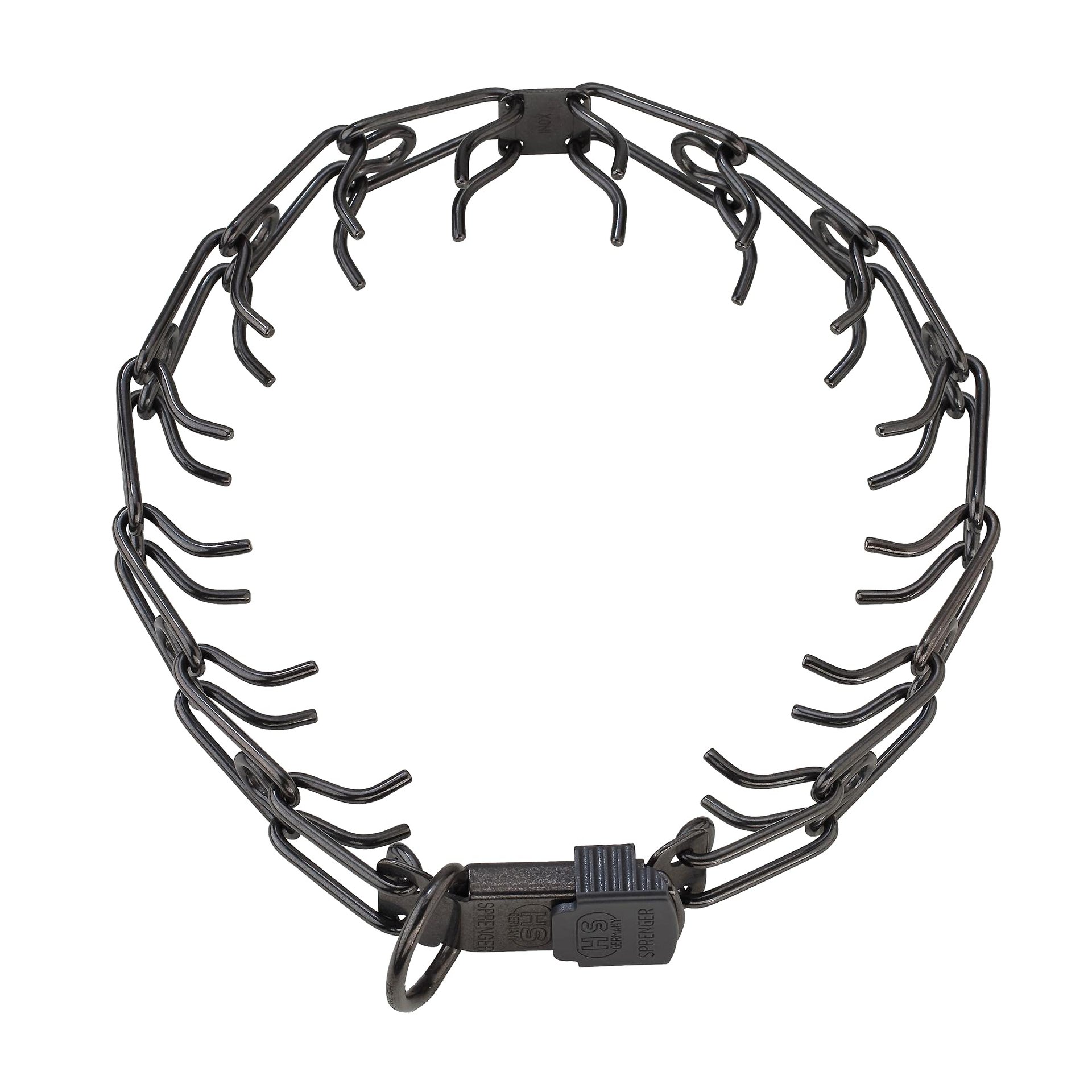 Collar de entrenamiento de pinza Herm Sprenger de acero inoxidable negro con hebilla de ClicLock para perros pequeños, medianos y grandes - Collar de pinza Ultra-Plus con liberación rápida fabricado en Alemania