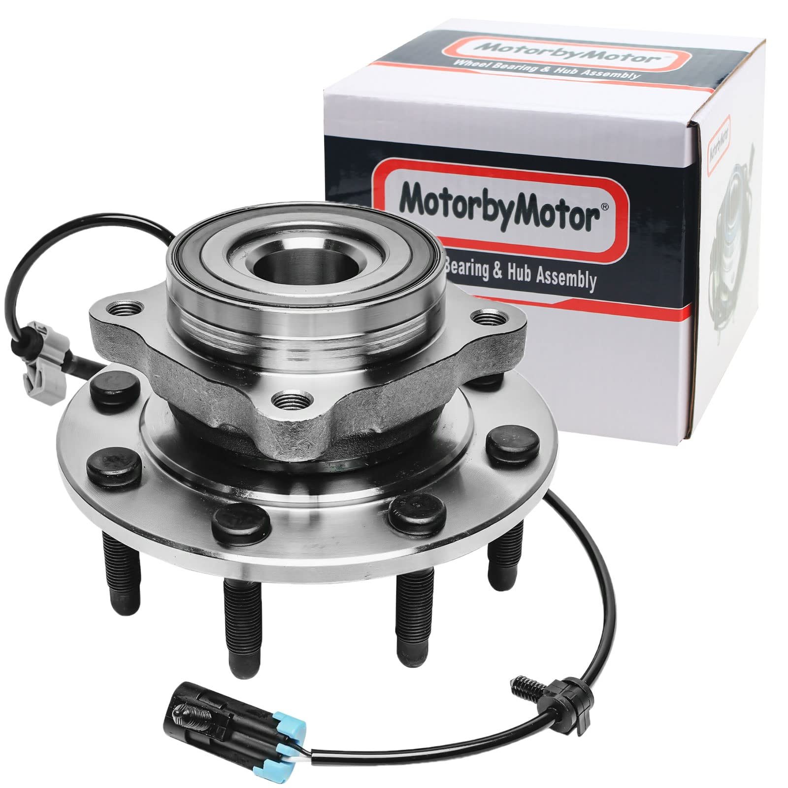 MotorbyMotor 515058 Ensamblaje del Cojinete y Cubo de la Rueda Delantera 4WD con 8 Birlos ABS para Chevy Silverado 1500 2500 3500 Avalanche Suburban 2500, GMC Sierra 1500 2500 3500 Yukon XL, Hummer H2