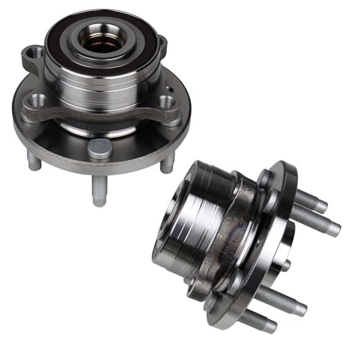KUSATEC 512460 Conjunto de Cojinete de Rueda delantera/trasera y Cubo de Montaje 2Pzas Compatible con Ford Explorer 2011-2018, Ford Police Interceptor Utility 2013-2018, 5 Pernos con ABS