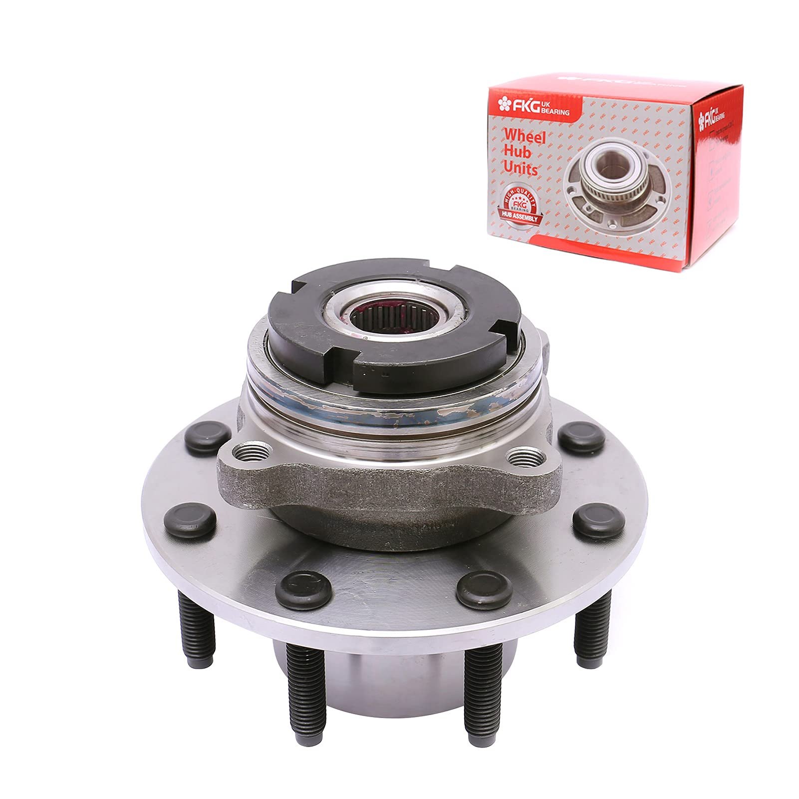 FKG 515076 Conjunto del Cubo de la Rueda Delantera Compatible con 1999 Ford F-250 Super Duty (SRW, Hilos Gruesos; Hasta 03/21/99-4x4 Únicamente), 1999 Ford F-350 Super Duty (SRW, Hilos Gruesos; Hasta 03/21/99-4x4 Únicamente)