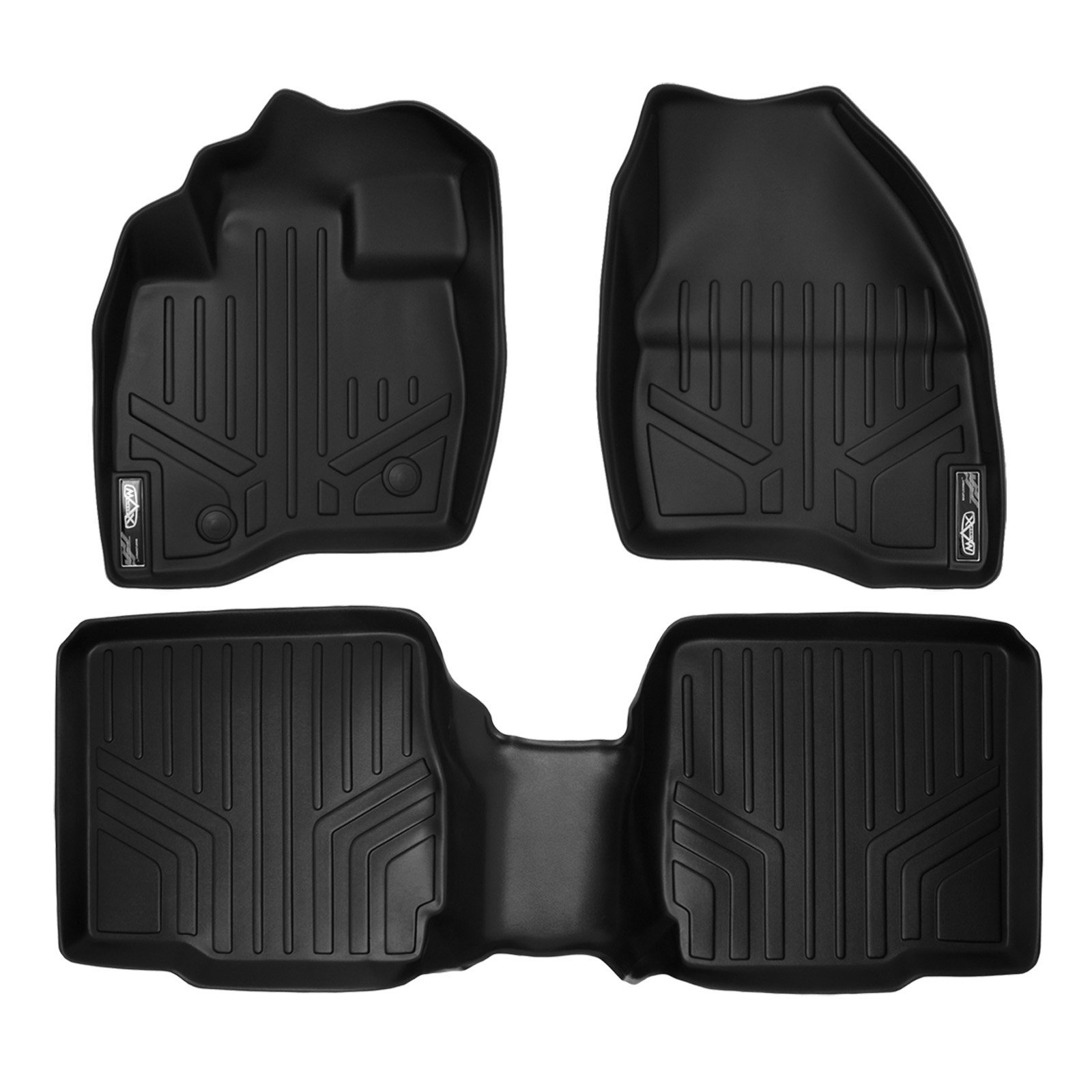 Juego de alfombrillas personalizadas SMARTLINER de 2 filas en color negro para Ford Explorer 2015-2016 con consola central en la 2da fila