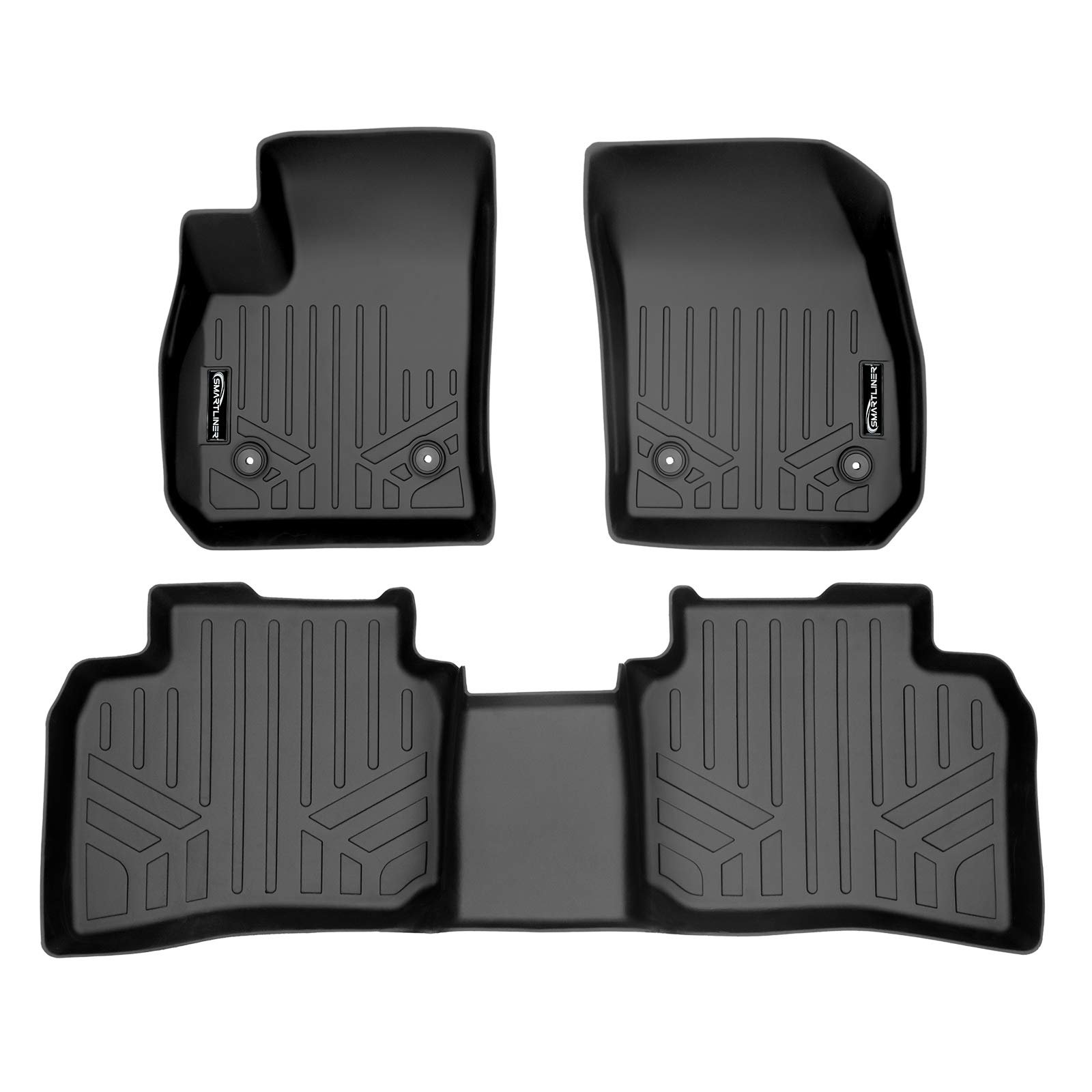 SMARTLINER Juego de alfombrillas a medida para 2 filas en negro para Cadillac XT4 2019-2022